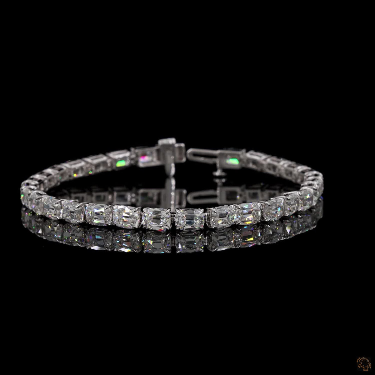13.23 Ct Radiant Cut Tennis Bracelet in 14K White Gold | 4-Prong East-West Radiant Eternity Line Bracelet