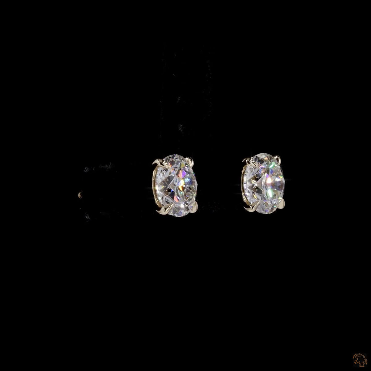 3.15 Ct 14k yellow gold diamond studs, yellow gold diamond earrings, 4 prong yellow gold diamond studs