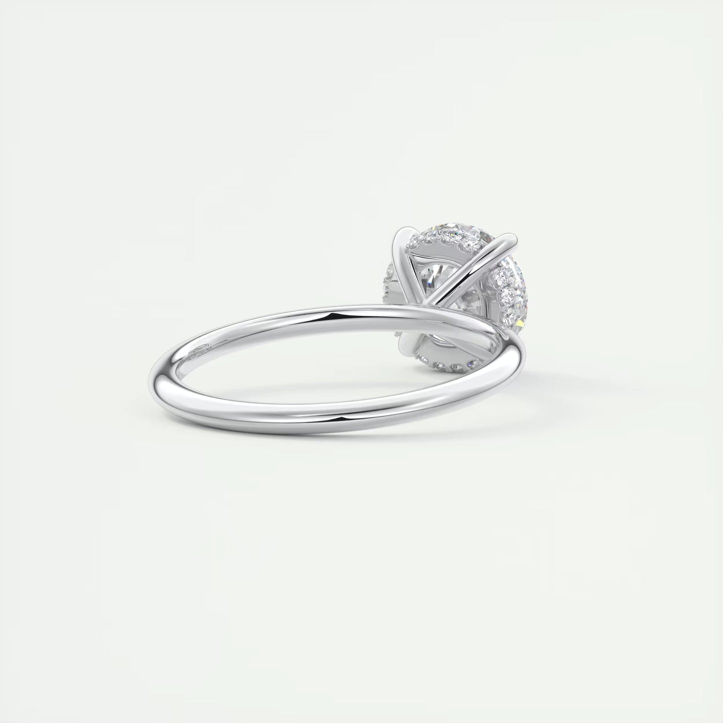 4-5 GM Round Solitaire Ring with French set Hidden Halo Engagement Rings