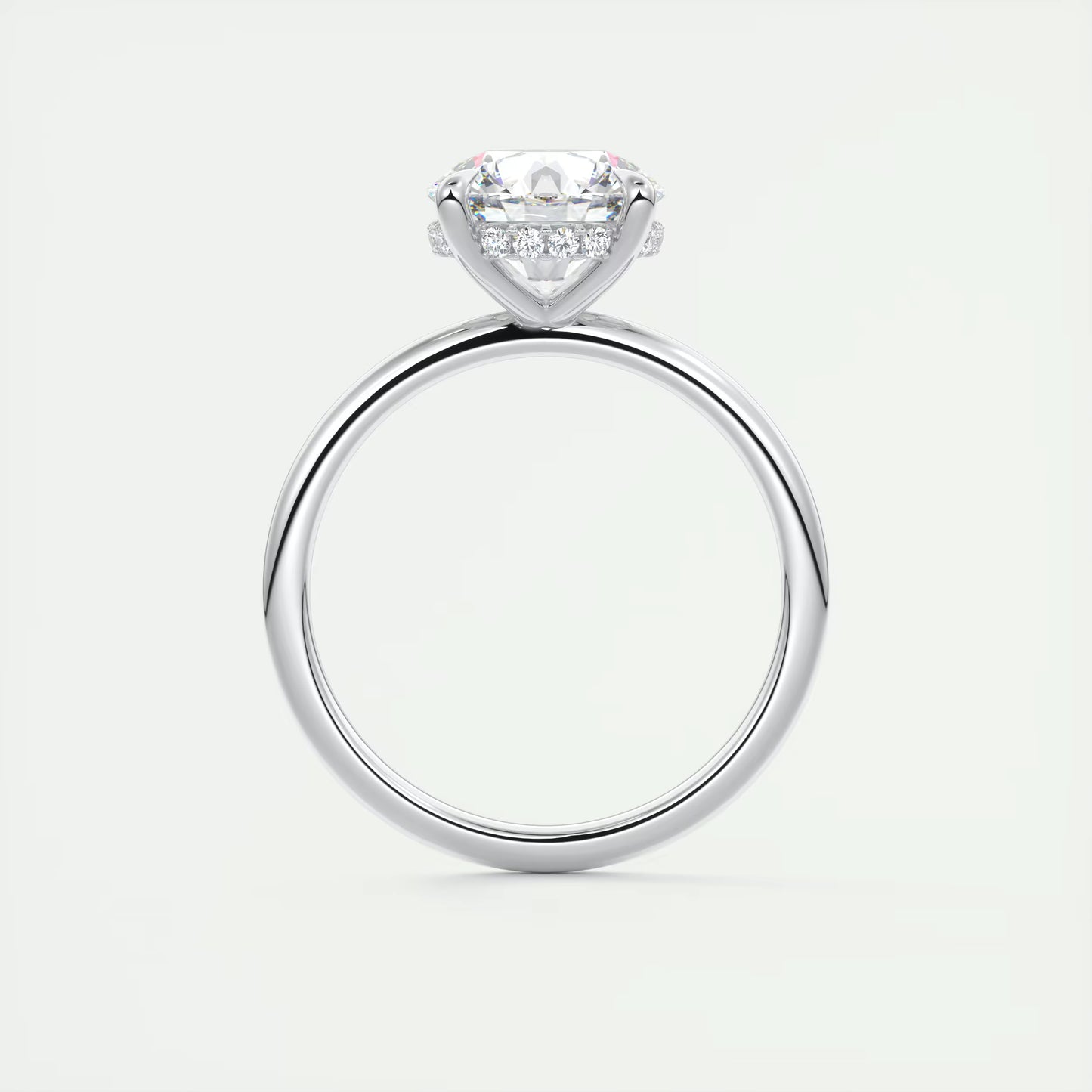 4-5 GM Round Solitaire Ring with French set Hidden Halo Engagement Rings