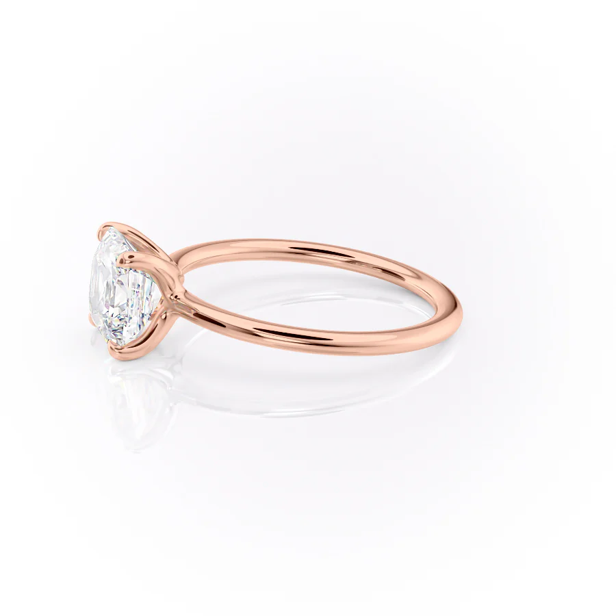 2.50 Ct In Asscher Bardot Scallop Engagement Ring