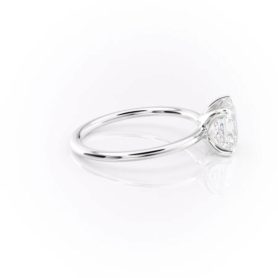 2.50 Ct In Asscher Bardot Scallop Engagement Ring
