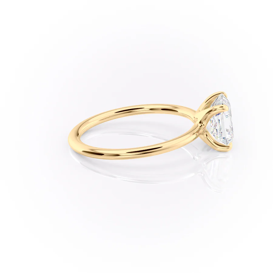 2.50 Ct In Asscher Bardot Scallop Engagement Ring