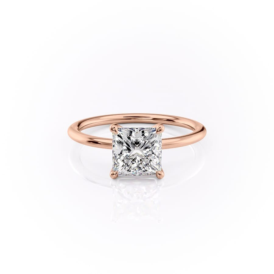 2.00 Ct In Princess Bardot Scallop Engagement Ring