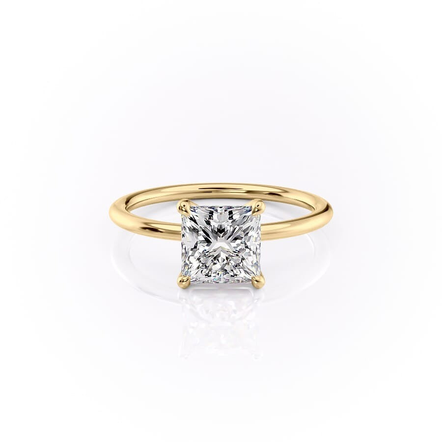 2.00 Ct In Princess Bardot Scallop Engagement Ring