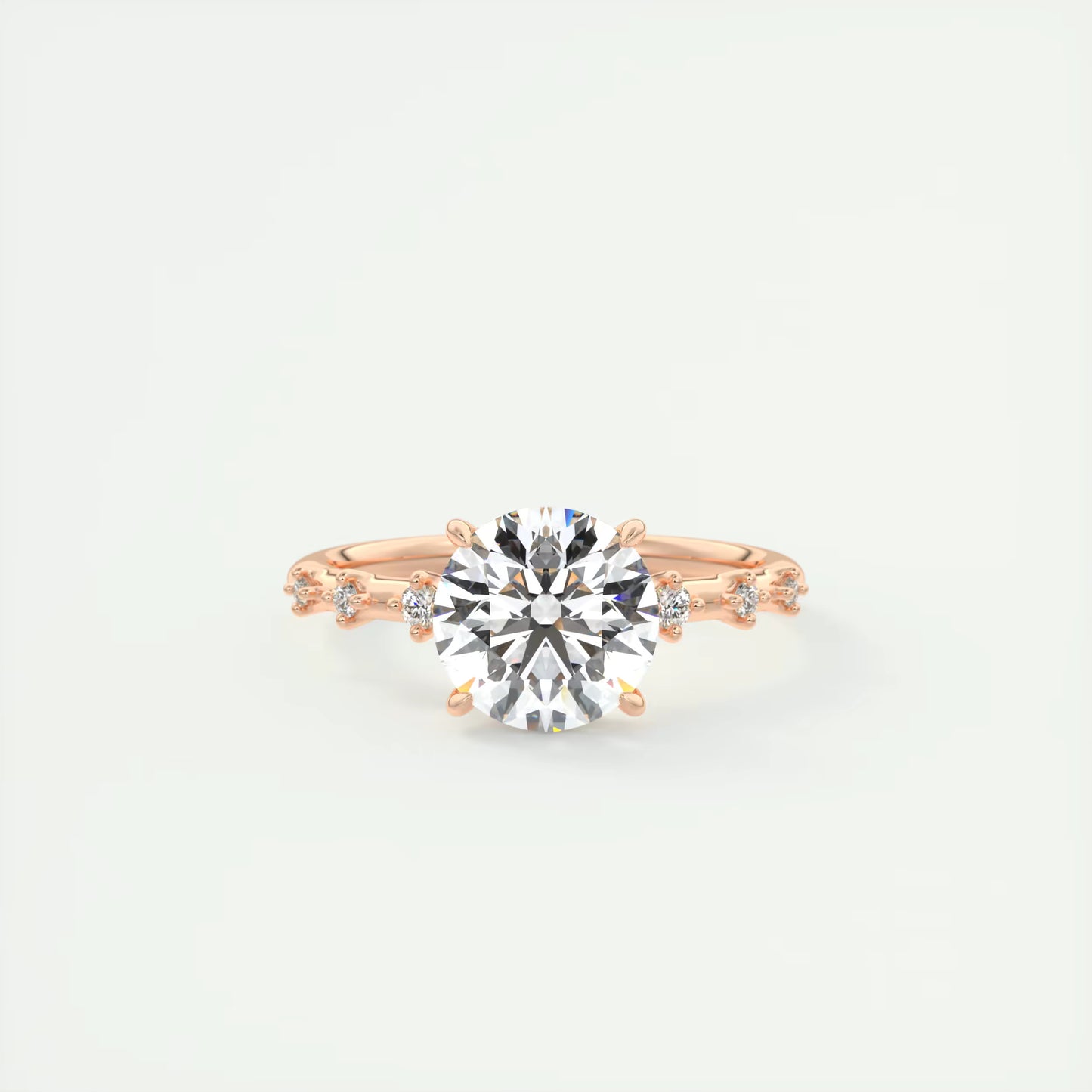5-6 GM Round Solitaire Vintage Style Engagement Ring