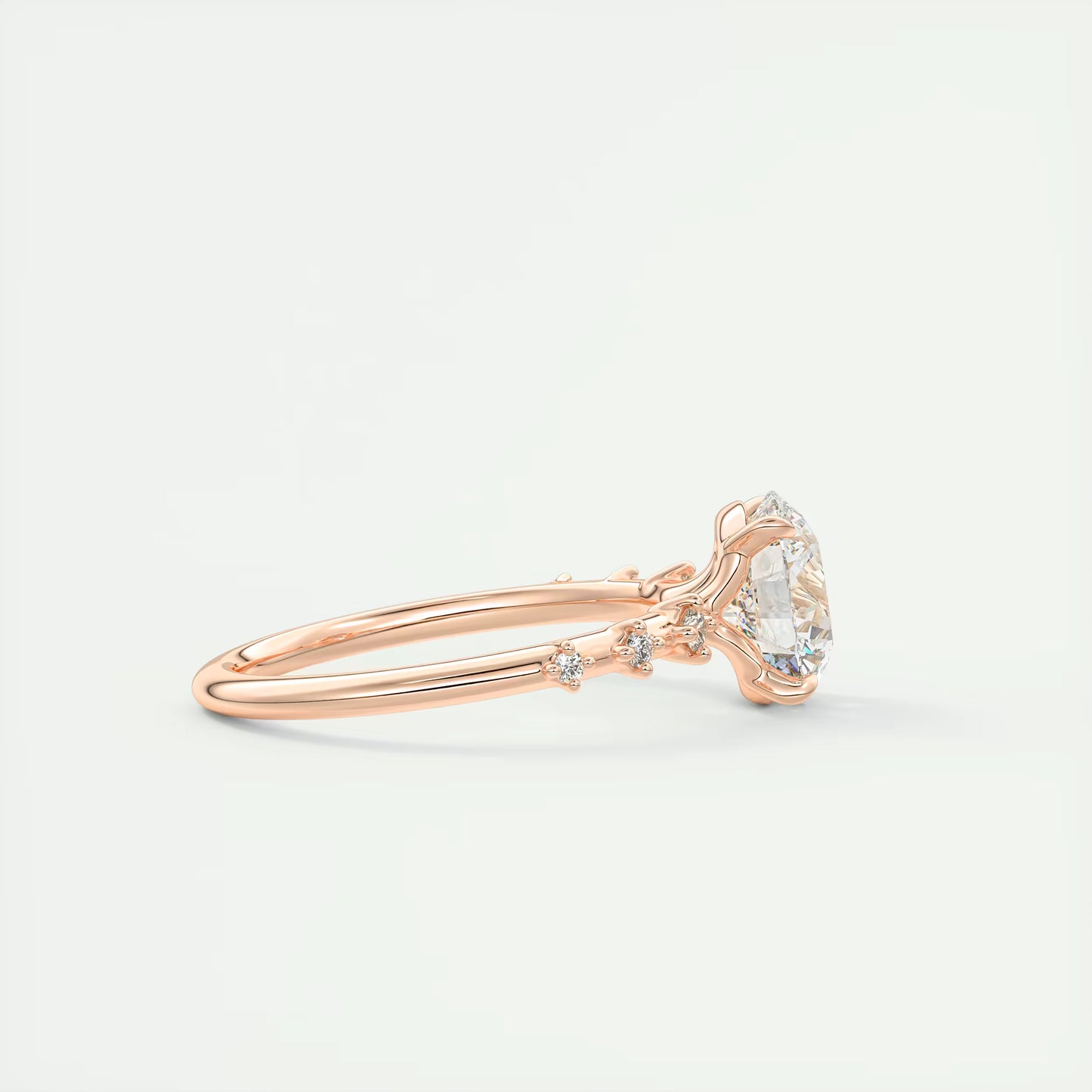 5-6 GM Round Solitaire Vintage Style Engagement Ring