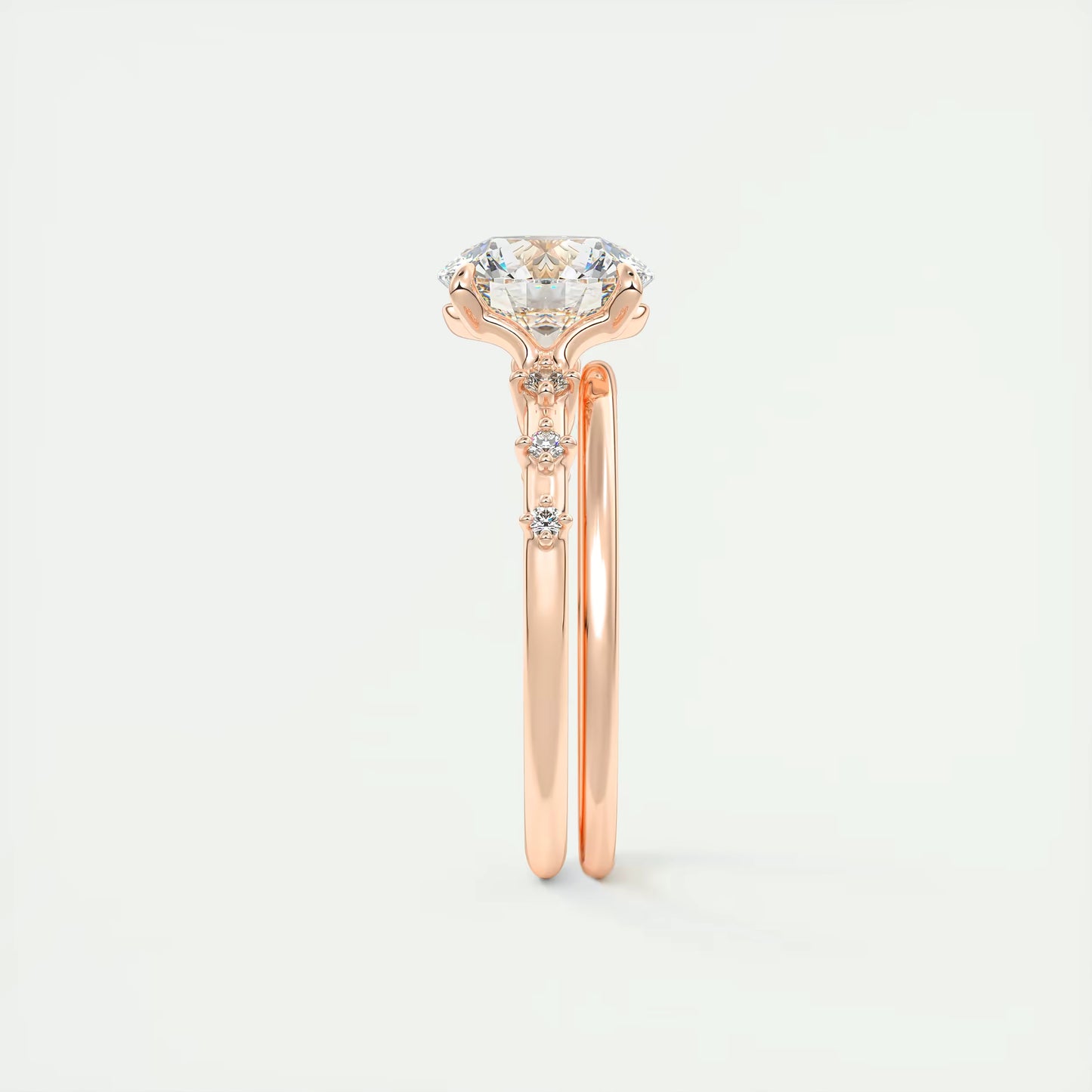 5-6 GM Round Solitaire Vintage Style Engagement Ring