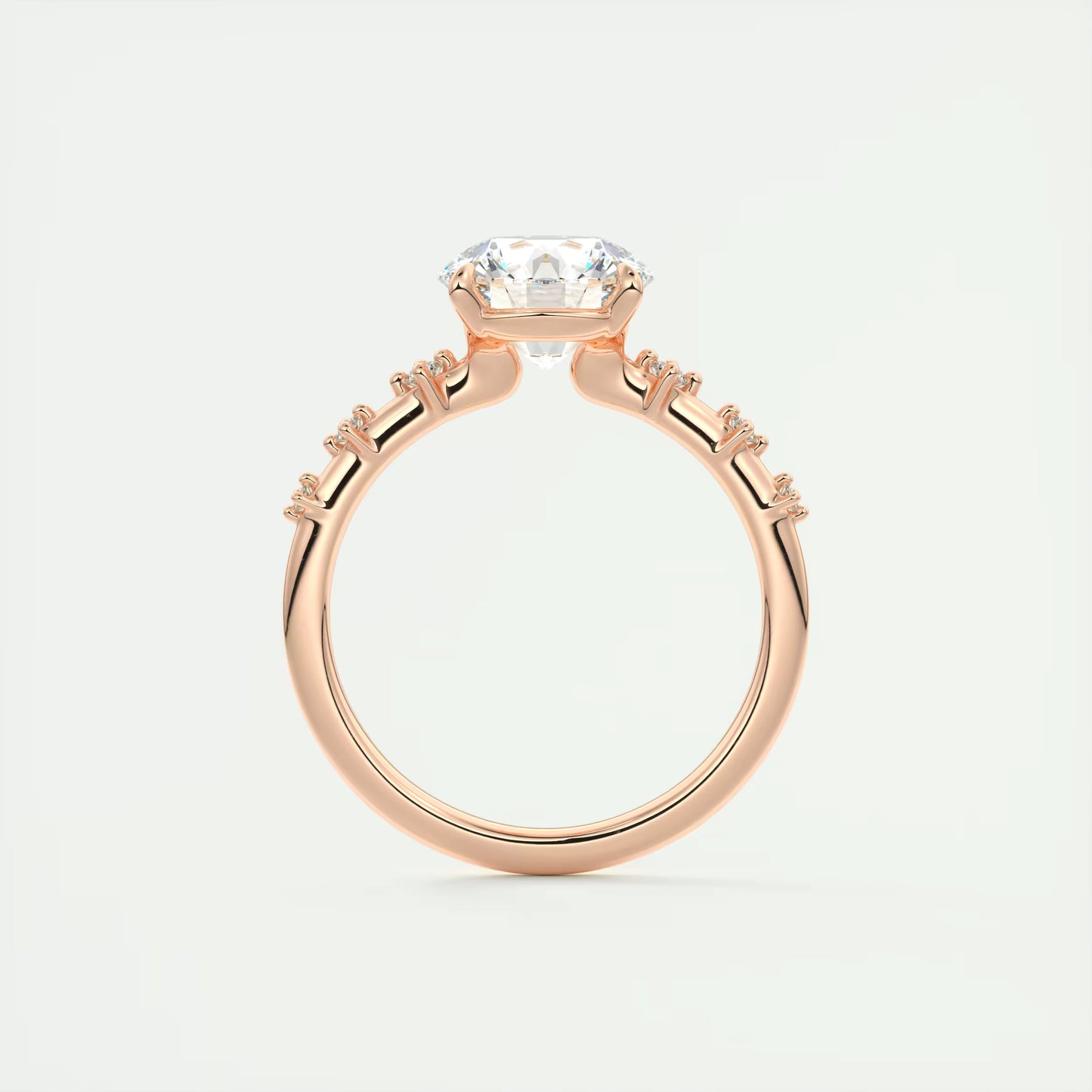 5-6 GM Round Solitaire Vintage Style Engagement Ring