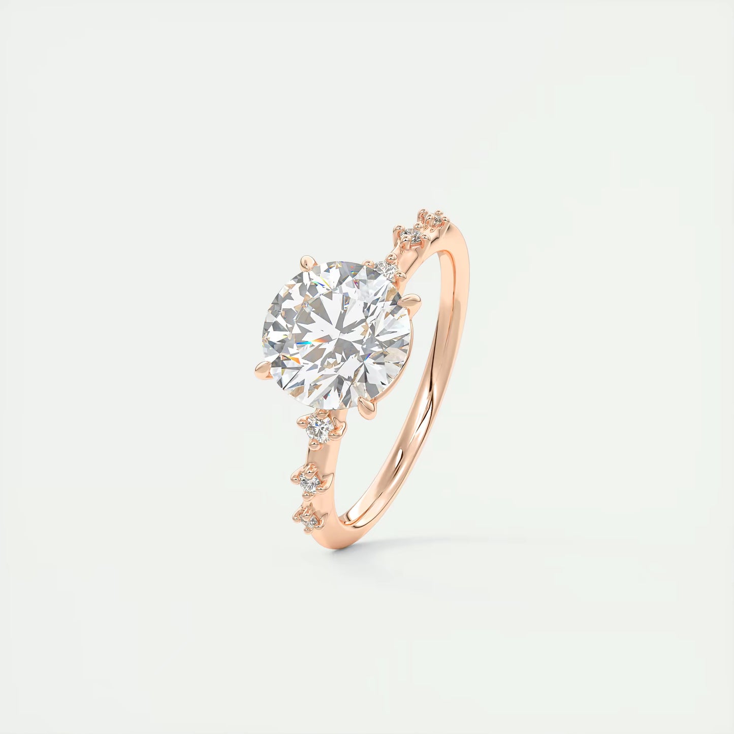 5-6 GM Round Solitaire Vintage Style Engagement Ring