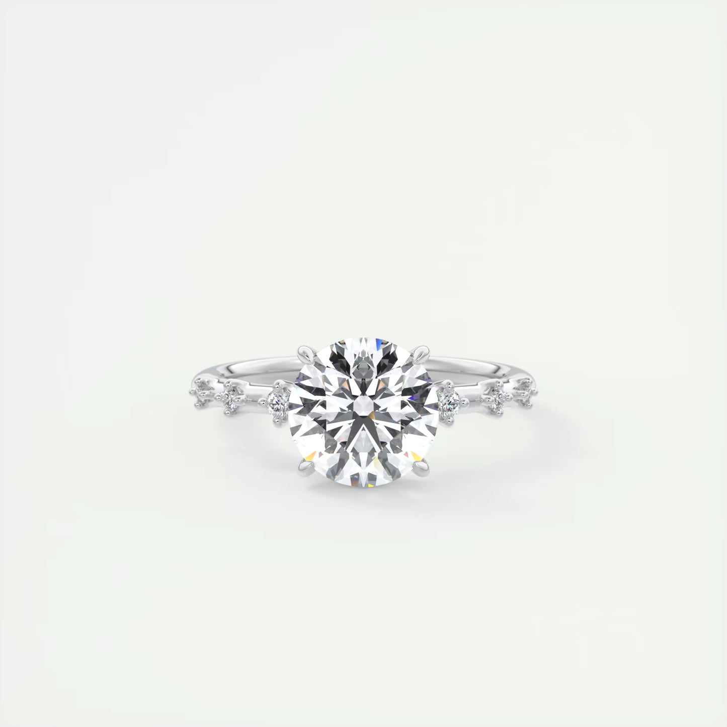 5-6 GM Round Solitaire Vintage Style Engagement Ring