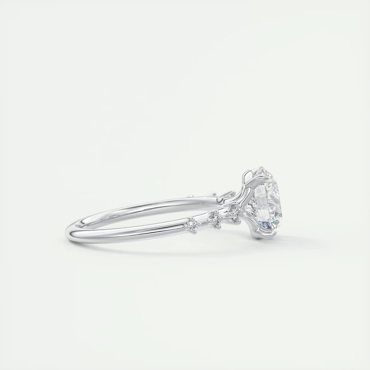 5-6 GM Round Solitaire Vintage Style Engagement Ring
