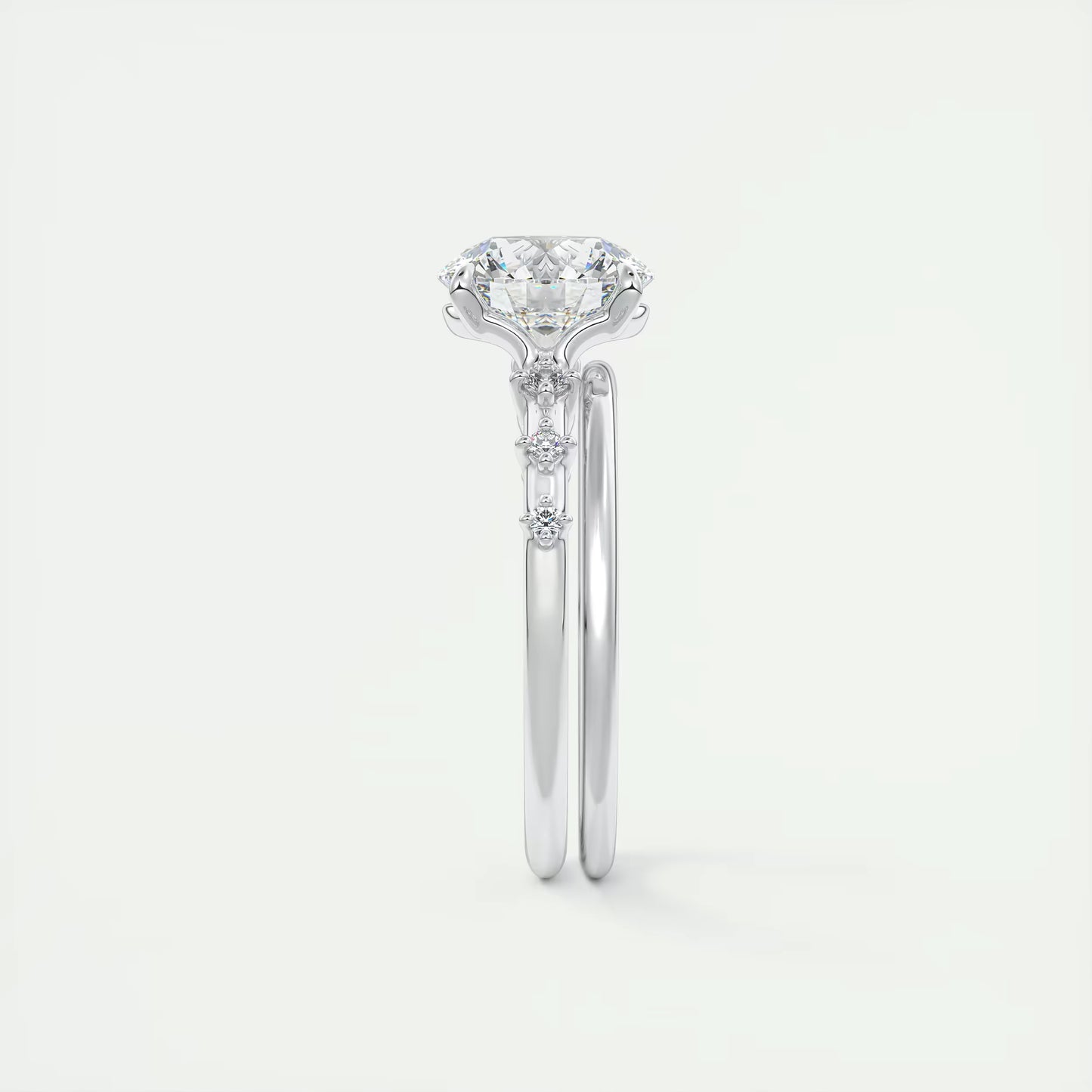 5-6 GM Round Solitaire Vintage Style Engagement Ring