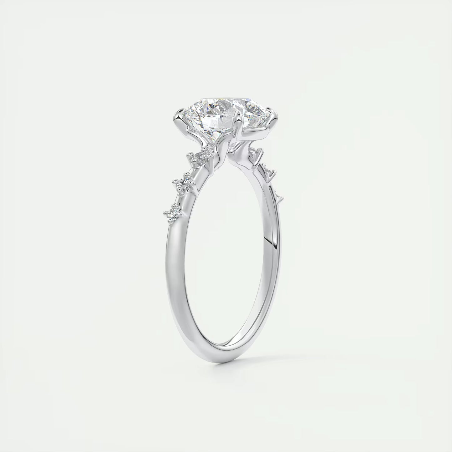 5-6 GM Round Solitaire Vintage Style Engagement Ring