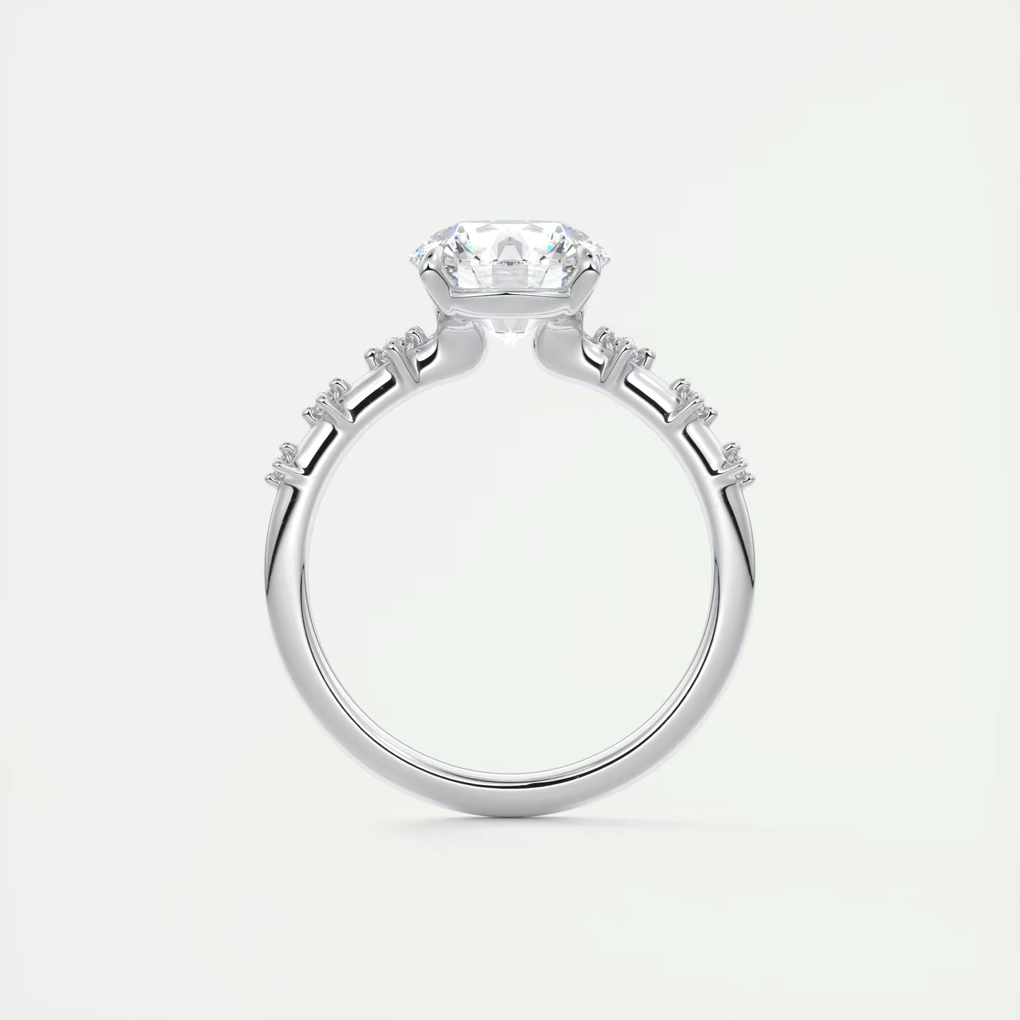 5-6 GM Round Solitaire Vintage Style Engagement Ring