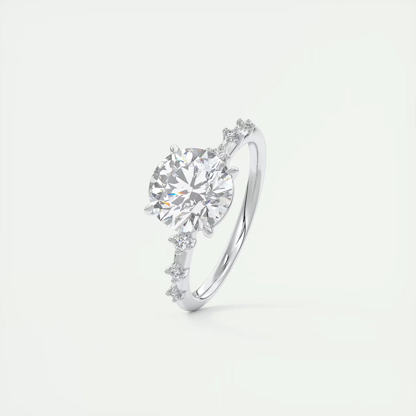 5-6 GM Round Solitaire Vintage Style Engagement Ring