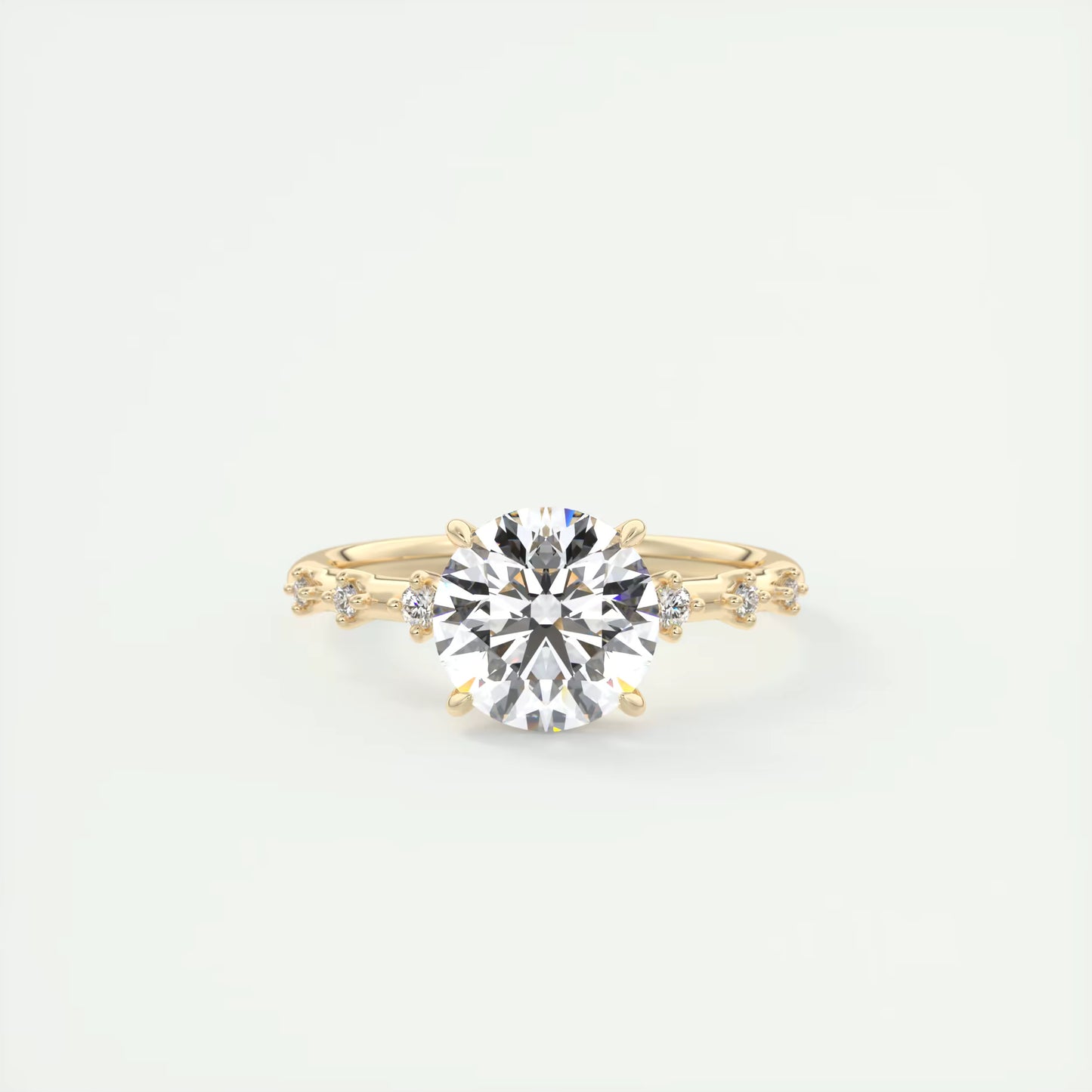 5-6 GM Round Solitaire Vintage Style Engagement Ring