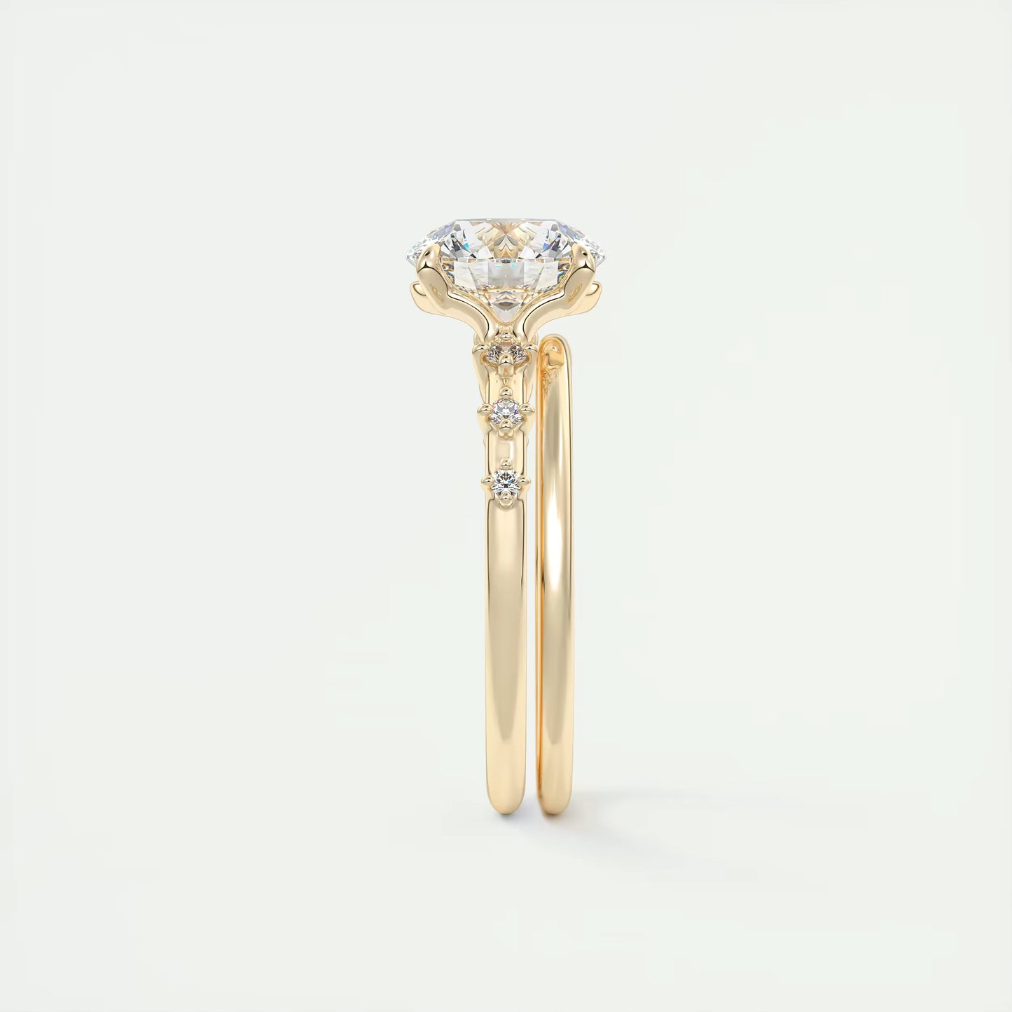 5-6 GM Round Solitaire Vintage Style Engagement Ring