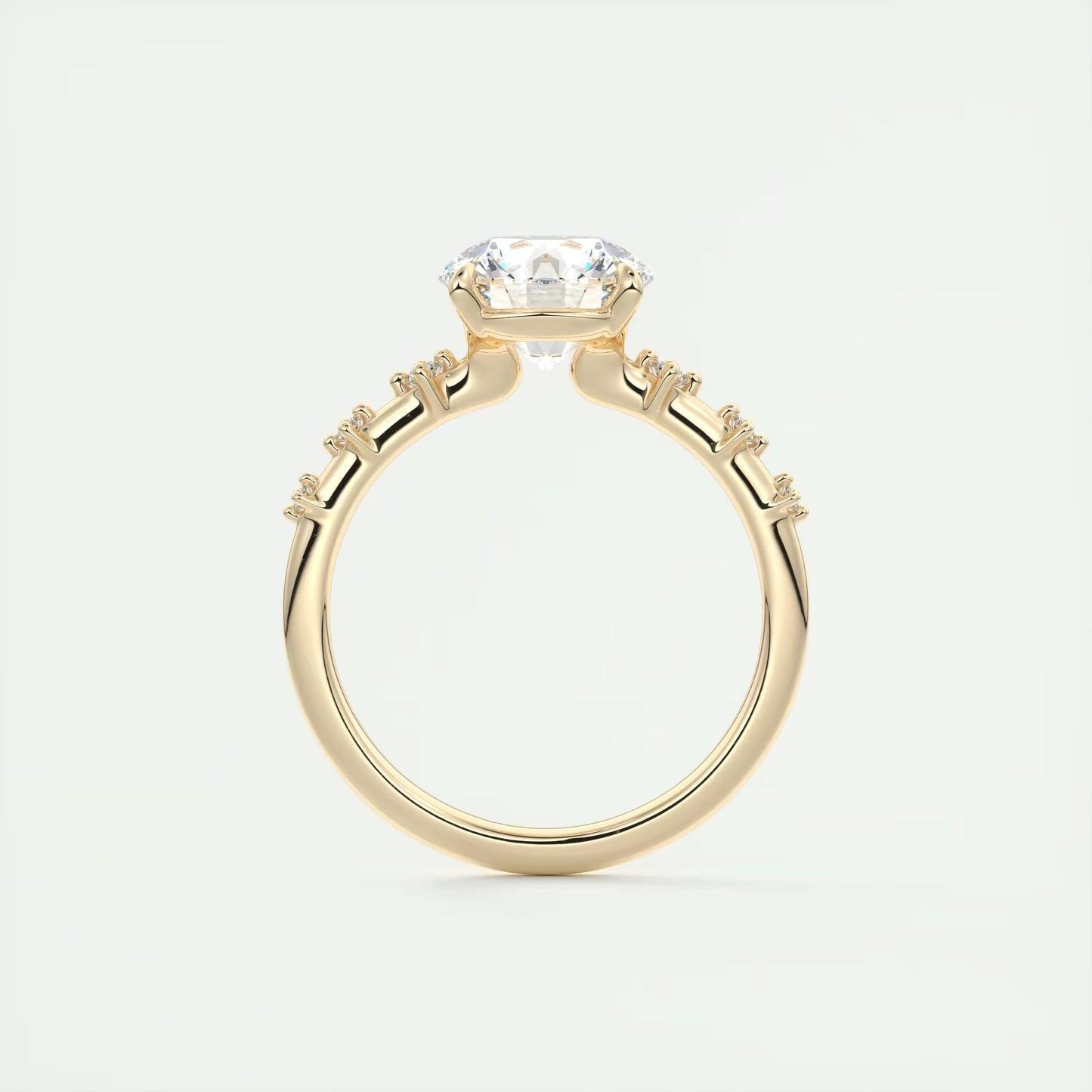 5-6 GM Round Solitaire Vintage Style Engagement Ring