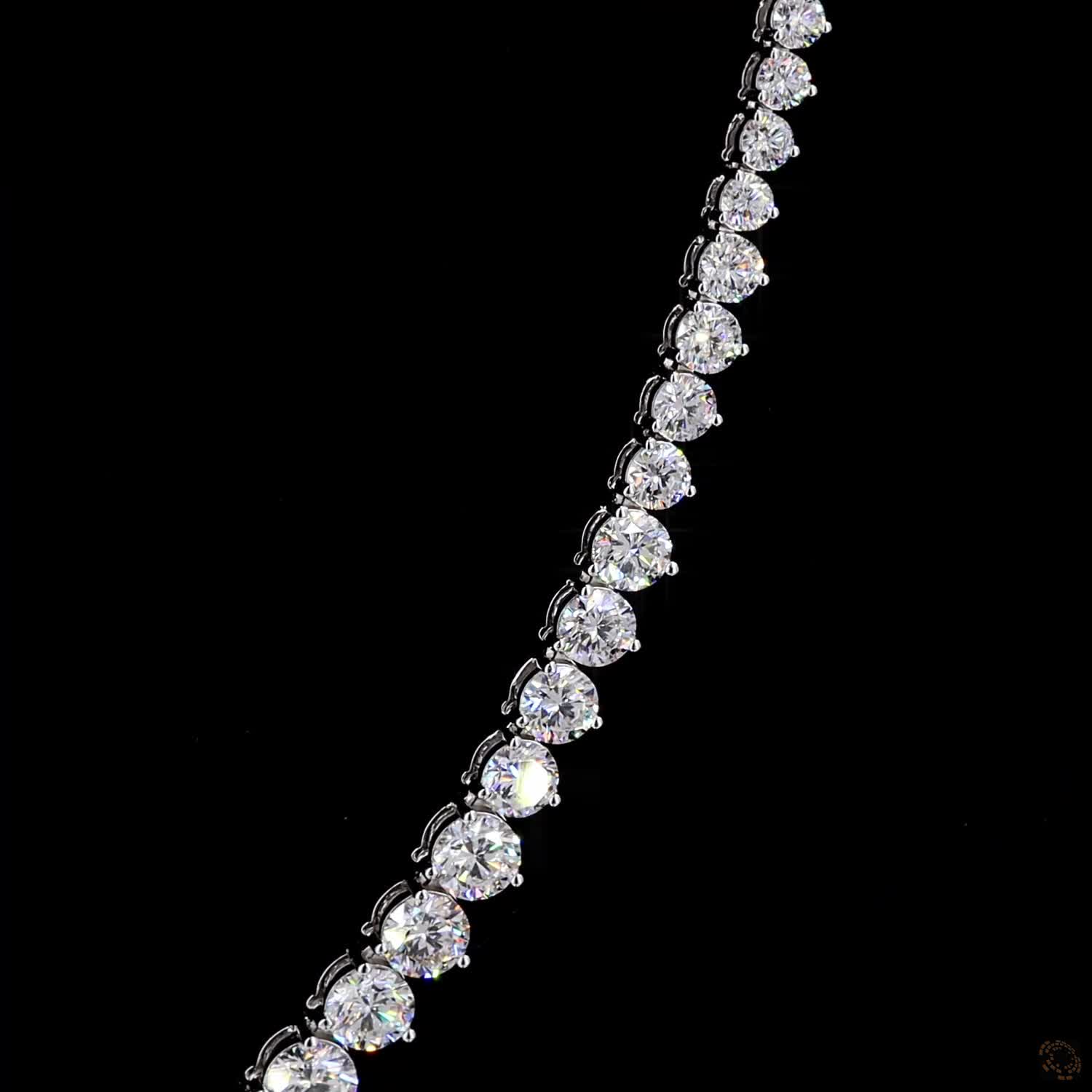 21.17 Ct High-Carat Graduated Round Cut Lab-Grown Diamond Tennis Necklace in 14K White Gold