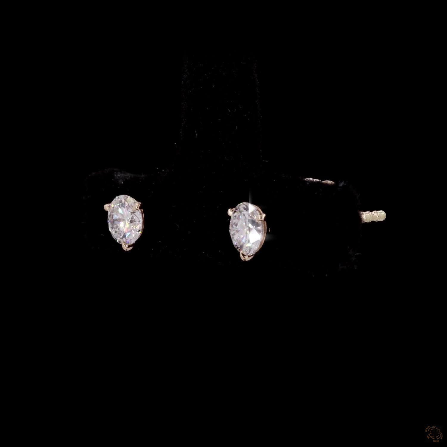 0.53 Ct Classic Round Solitaire Stud Earrings, 3-Prong Basket Post Backs