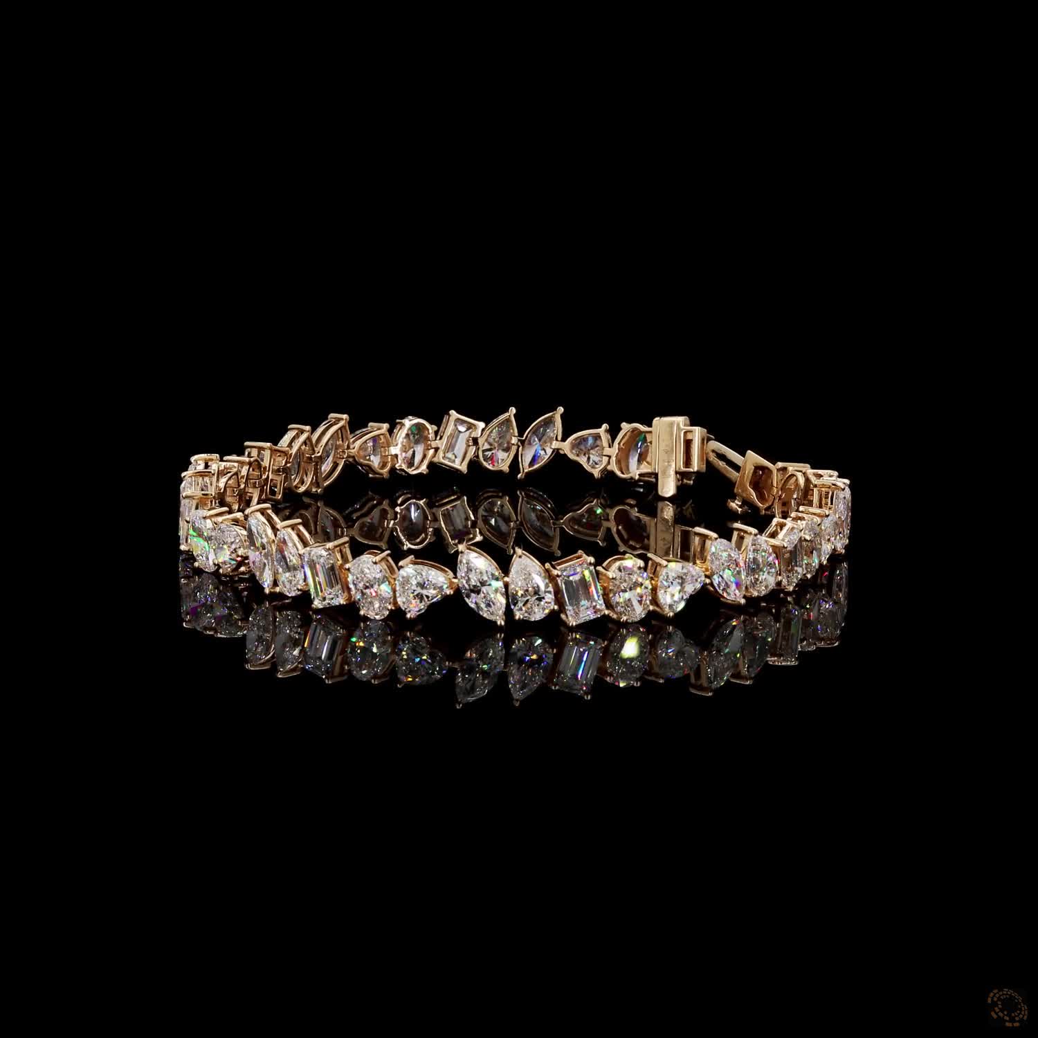 12.65 Ct Mixed-Shape / Fancy-Cut Tennis Bracelet multi-shape cluster sequence
