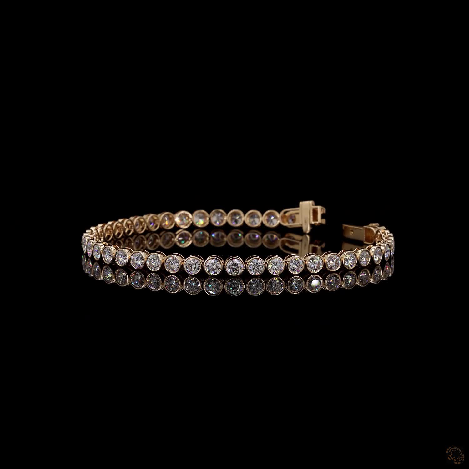5.60 Ct Round Cut Diamond Full-Bezel Tennis Bracelet