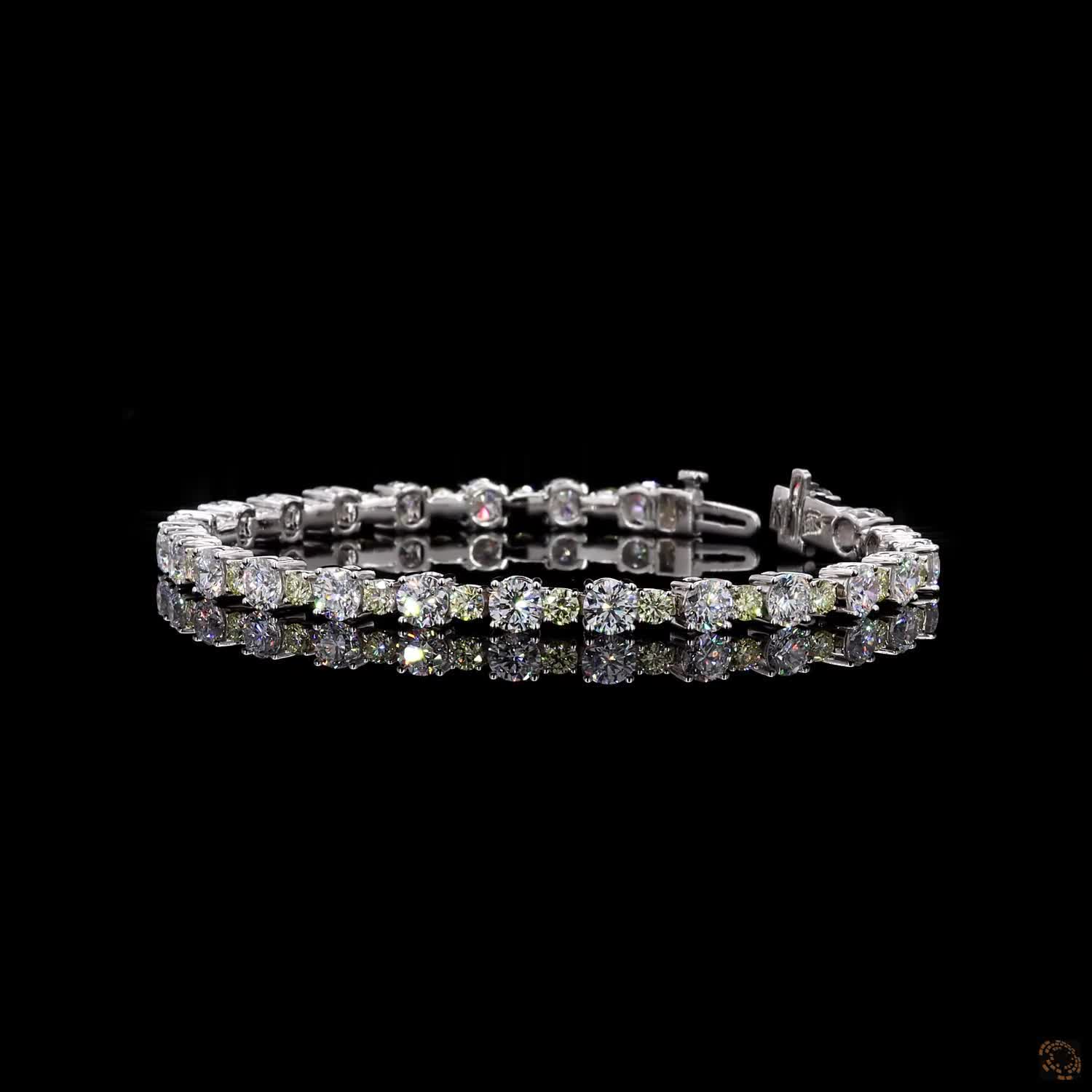 9.24 Ct Classic Stackable Tennis Fancy Color Diamond Bracelet