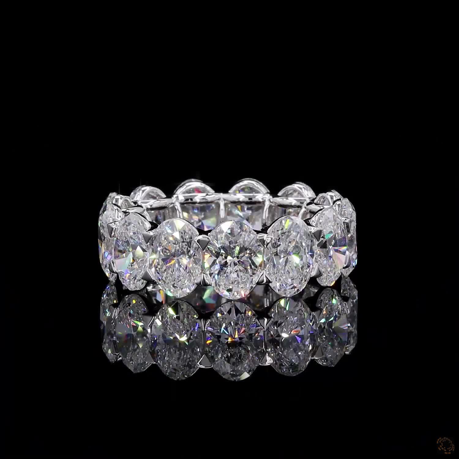 9.59 Ct Oval Cut Vertical North-South orientation around the band
