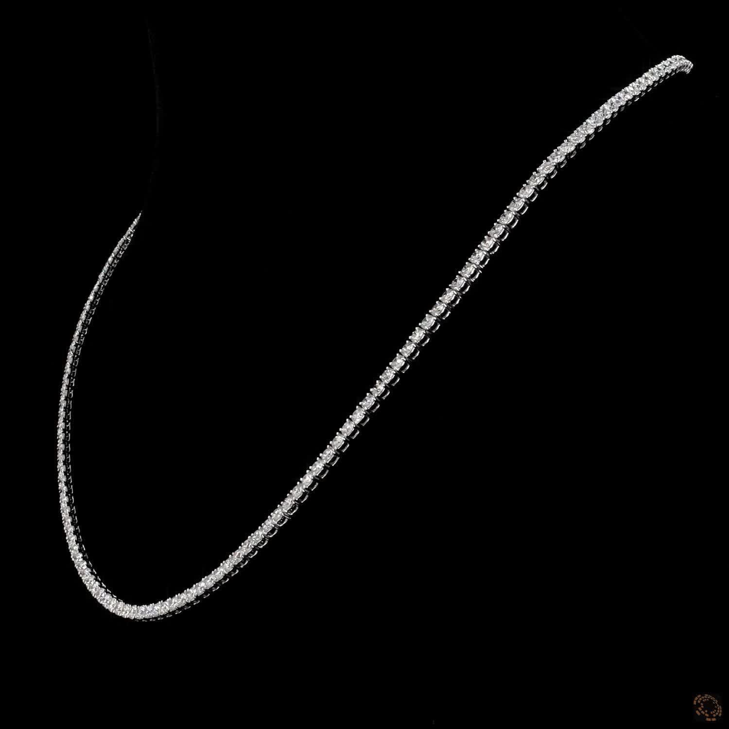 9.79 Ct Continuous single strand of uniformly sized, smaller round diamonds for a delicate, refined silhouette