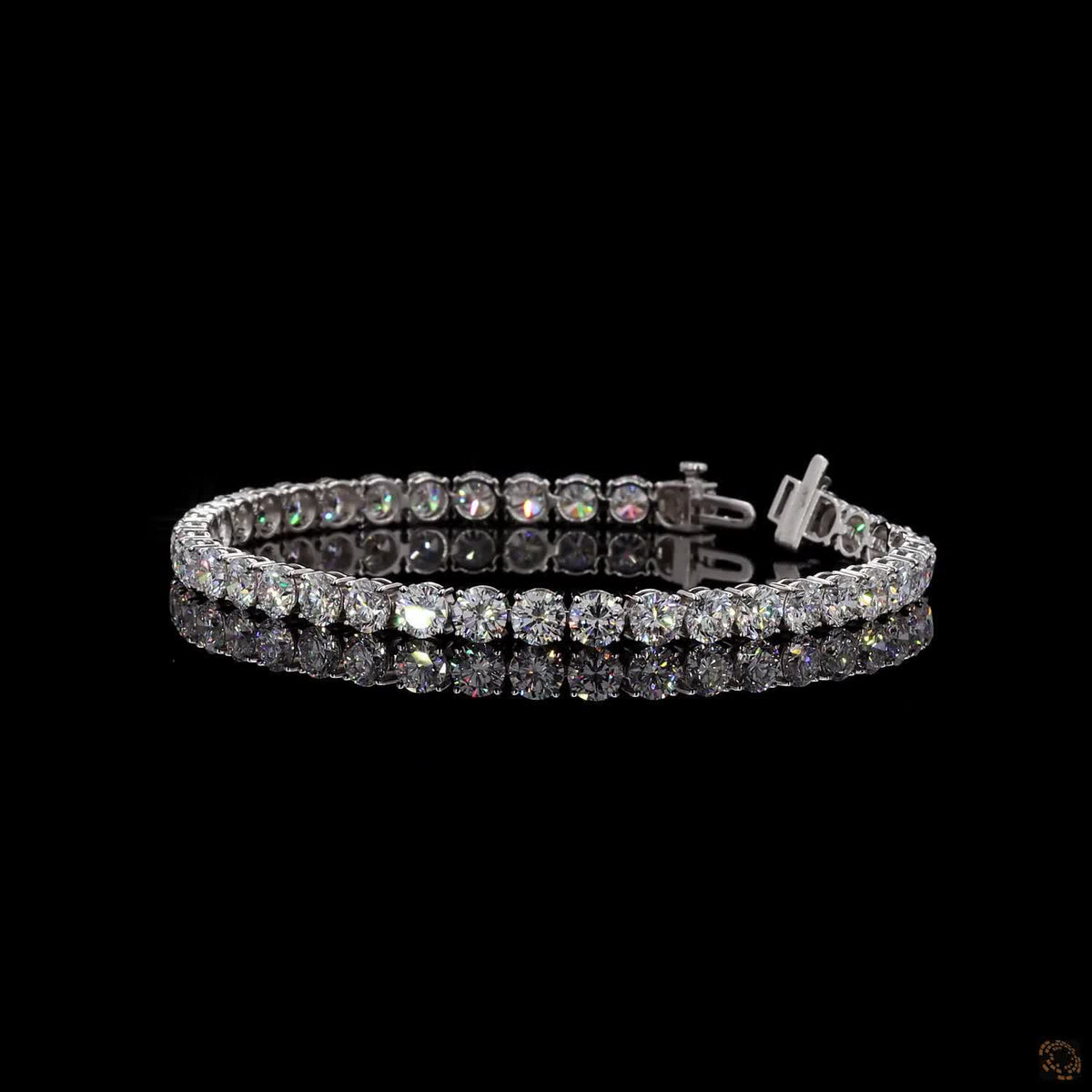 12.66 Ct White Gold Graduated Bezel Tennis Bracelet, Round Statement Bracelet, Vintage-Inspired Stackable Fine Jewelry, Luxury Gift for Her
