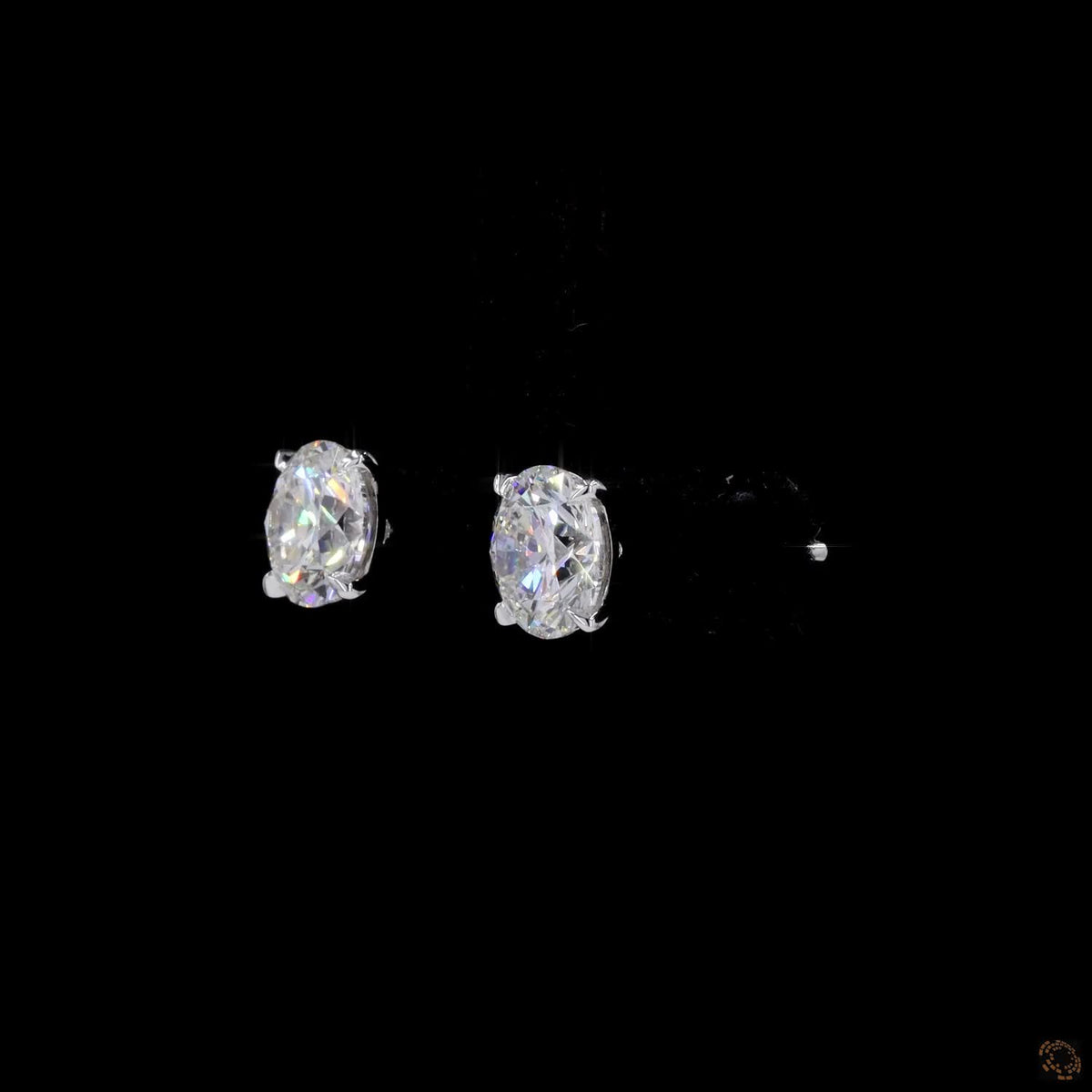 3.10 Ct 14K WHITE GOLD Round Shape Studs Earring