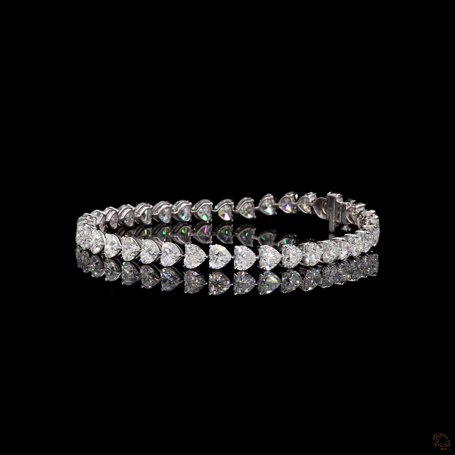 15.83 CT 14K White Gold Heart Cut Diamond Tennis Bracelet | Elegant Luxury Bracelet for Women (Copy)