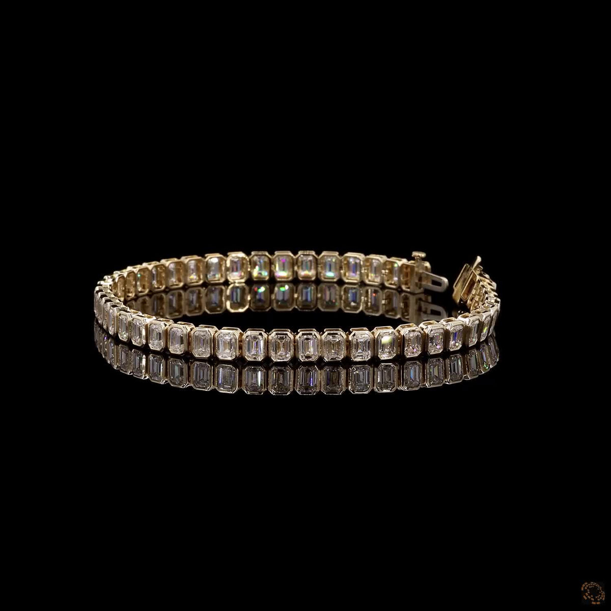 10.07 Ct Elegant Emerald-Cut Crystal Tennis Bracelet for Women – Classic Rectangular Stone Link Bracelet