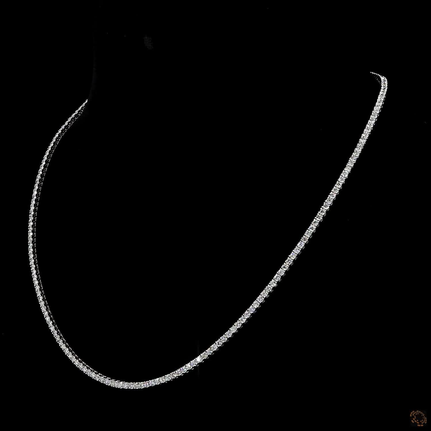6.98 Ct Delicate Graduated Round Lab-Grown Diamond Tennis Choker in Platinum Finish