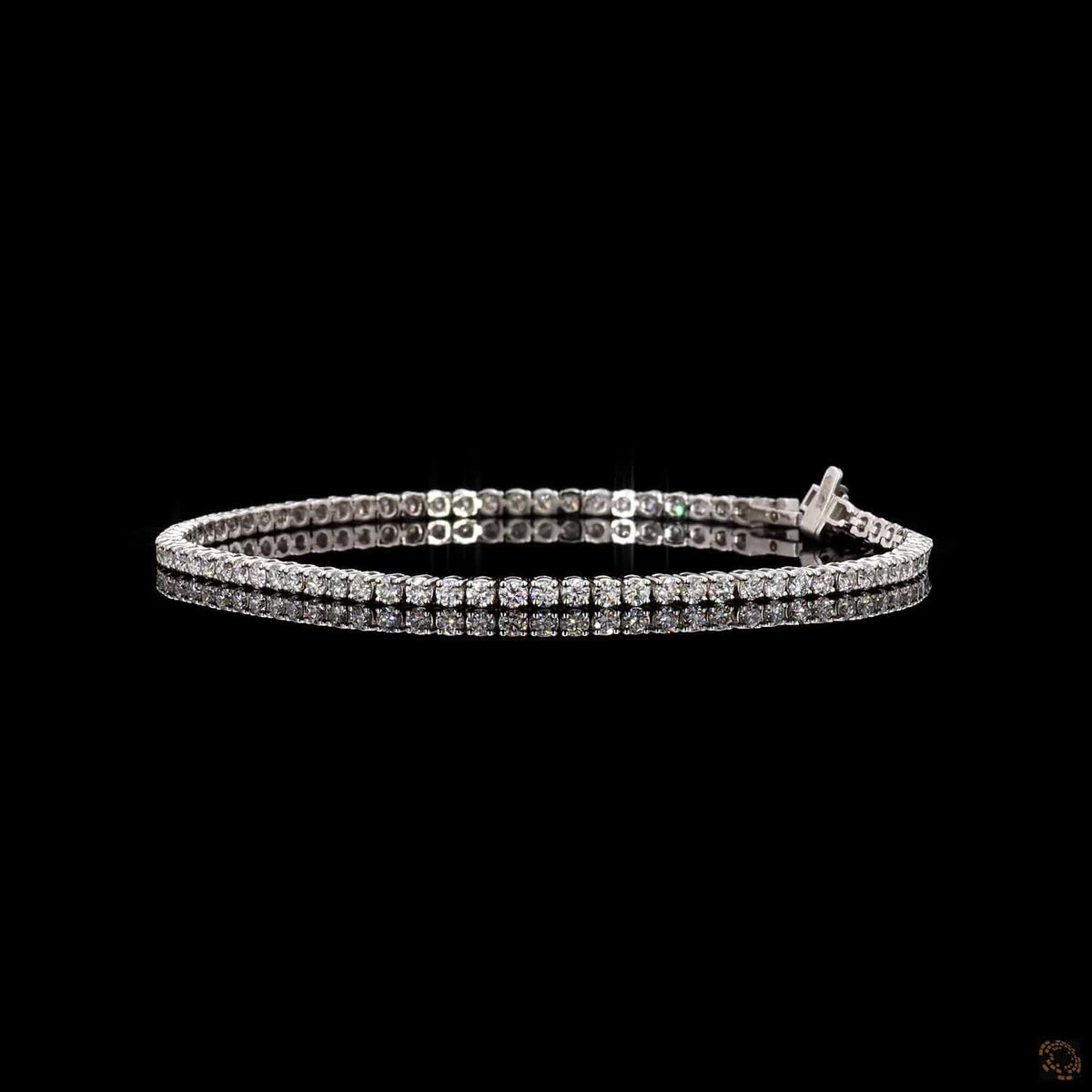 2.53 Ct Single Line Tennis Bracelet with Diamonds - 4 Prong Straight