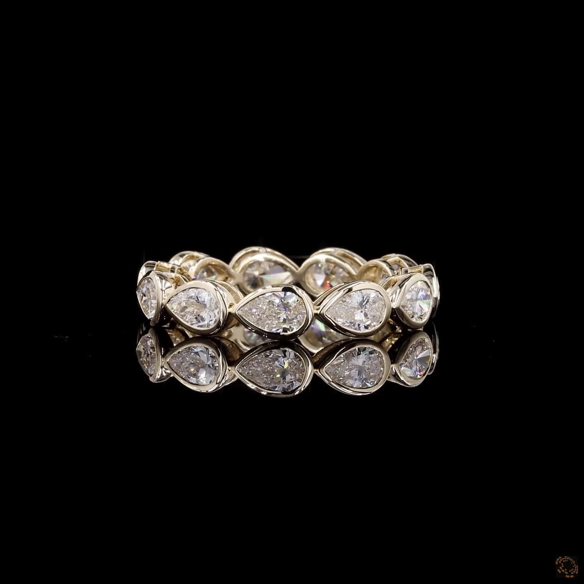 7.89 Ct 14K Gold Pear Cut Diamond Eternity Band Ring | Luxury Teardrop Diamond Wedding & Anniversary Ring