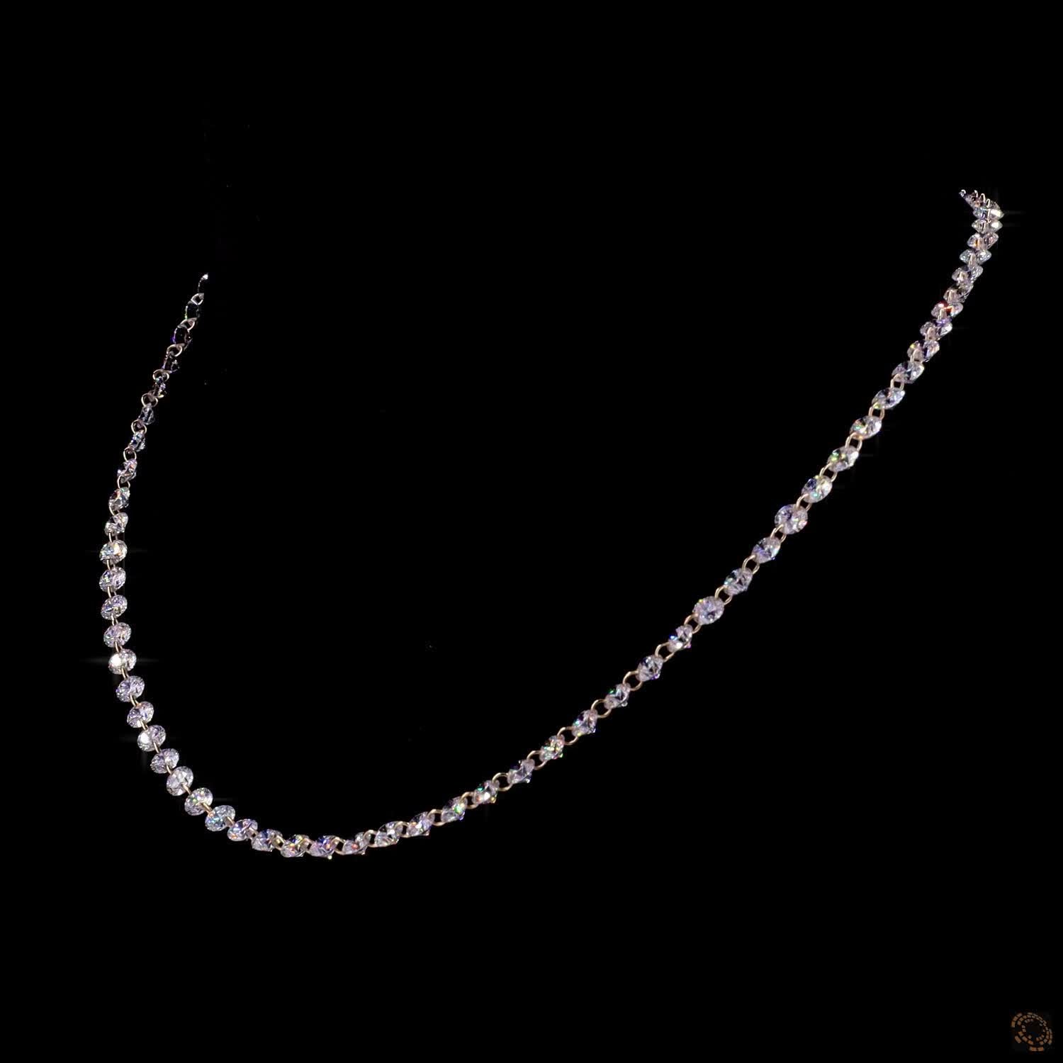 16.21 CT Classic Round Diamond Tennis Necklace | Lab Grown Diamond Choker | Anniversary Gift for Her