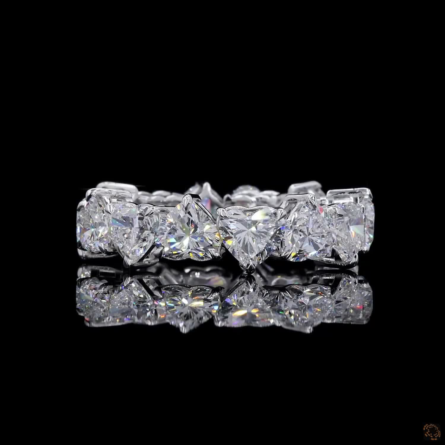 7.93 Ct Luxury Heart Cut Diamond Full Eternity Band Ring in Prong Set Wedding & Anniversary Band