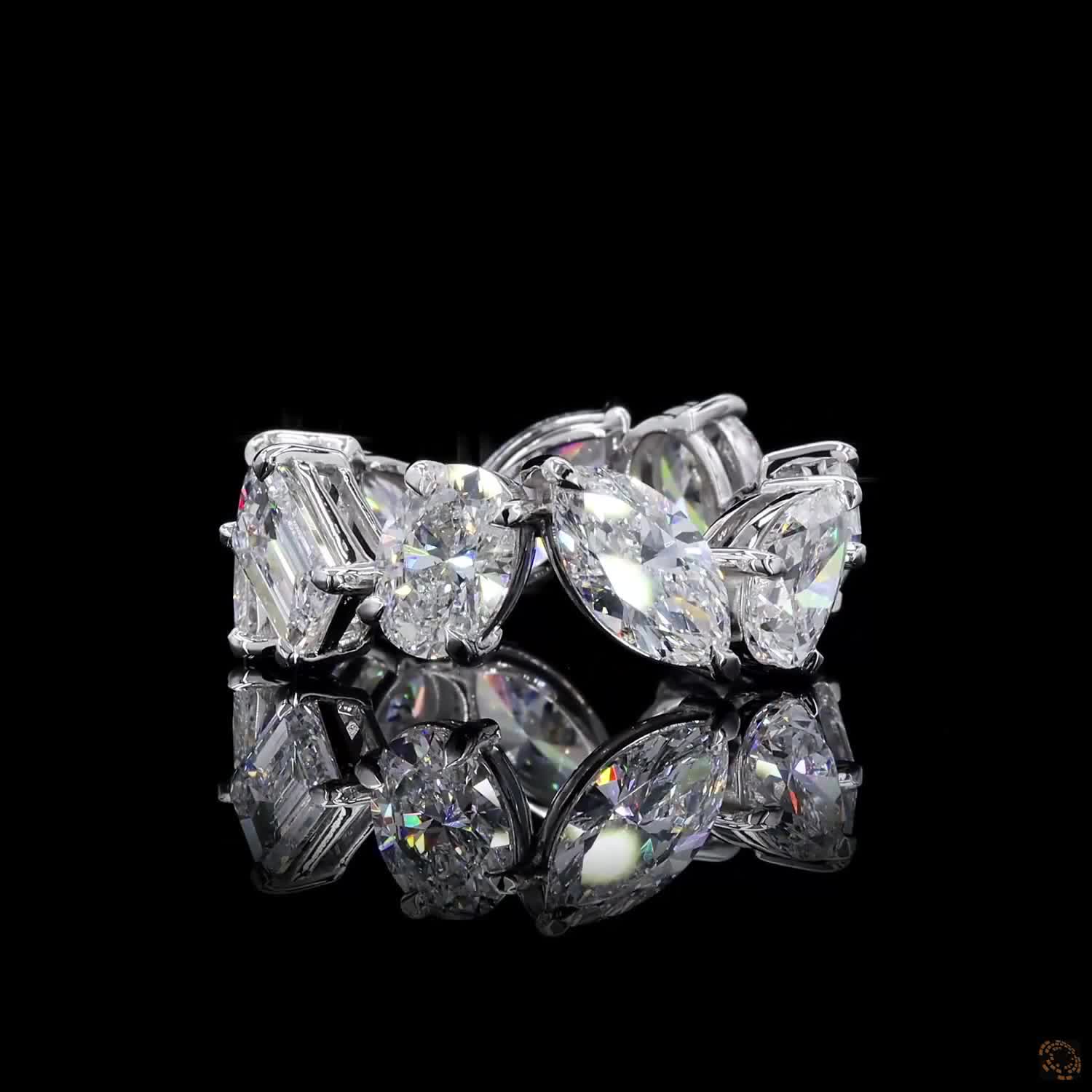 9.54 Ct Luxury Mixed Shape Cut Diamond Stud Earrings in 14K White Gold