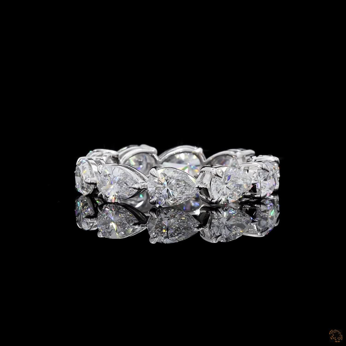 3.76 Ct East-West Pear Cut Diamond Eternity Band in White Gold
