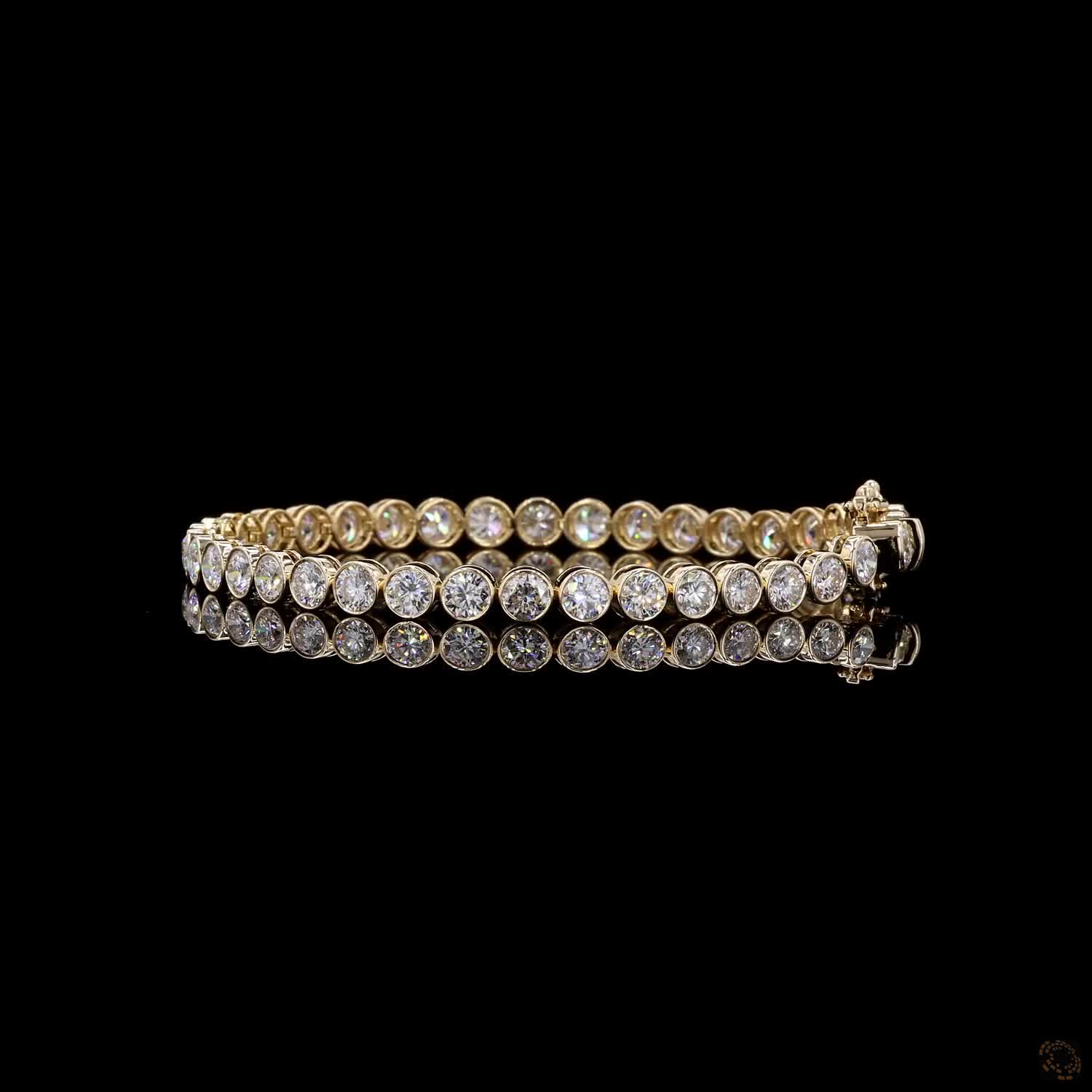 8.4 Ct Full Bezel Setting Smooth solid gold rim securing each stone