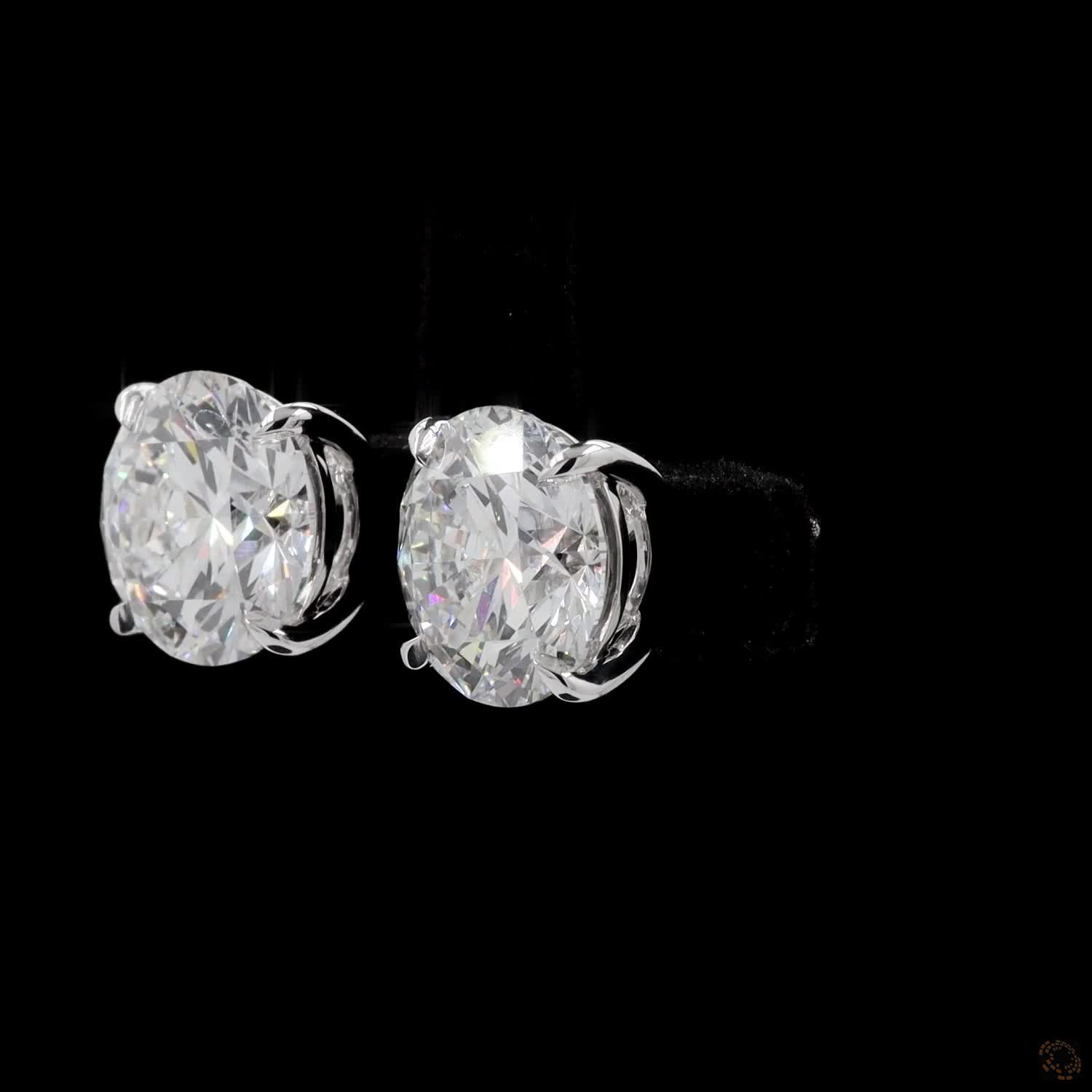 10.5 Ct Modern Solid 14K White Gold Round Brilliant Cut Diamond Stud Earrings – Full Bezel Frame Solitaire Set
