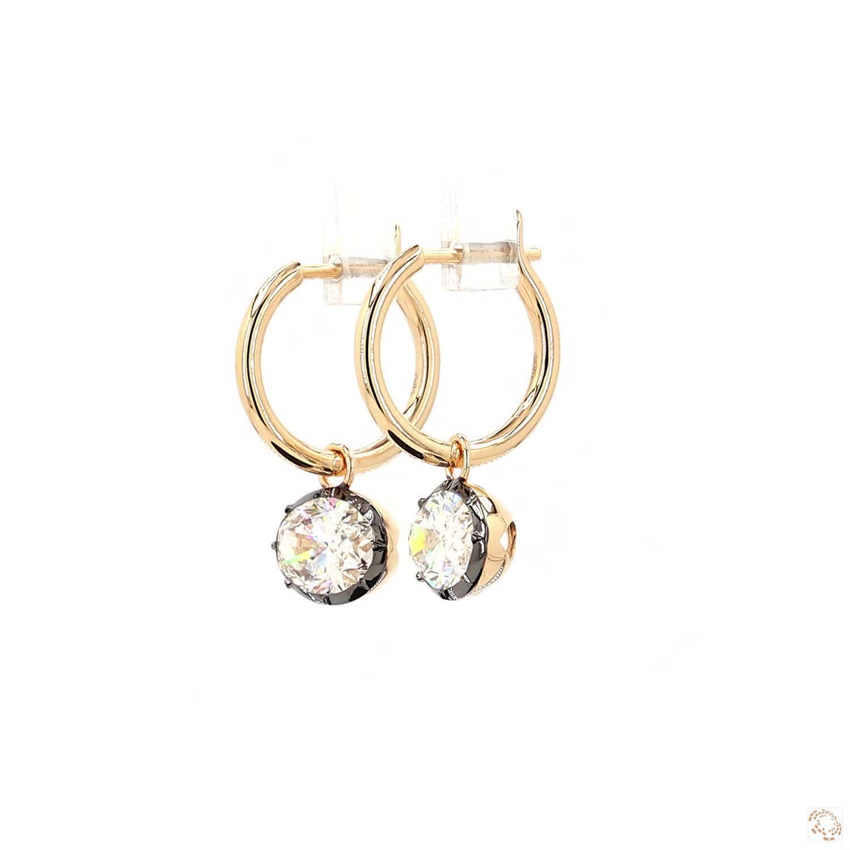 4.27 Ct Brilliant Oval Cut solitaire stone set horizontally in a sleek East-West orientation within a dark-finished, contrast bezel rim