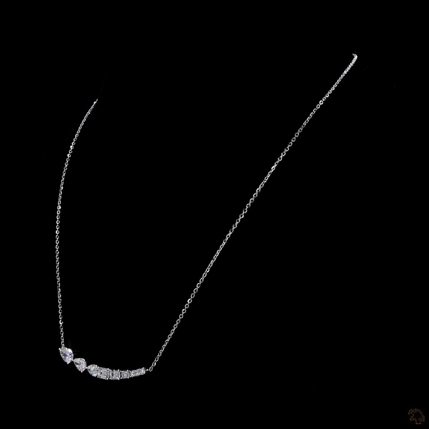 3.27 Ct Necklace, Dainty Diamond Tennis Necklace, Modern Statement Necklace, Luxury Fine Jewelry Gift