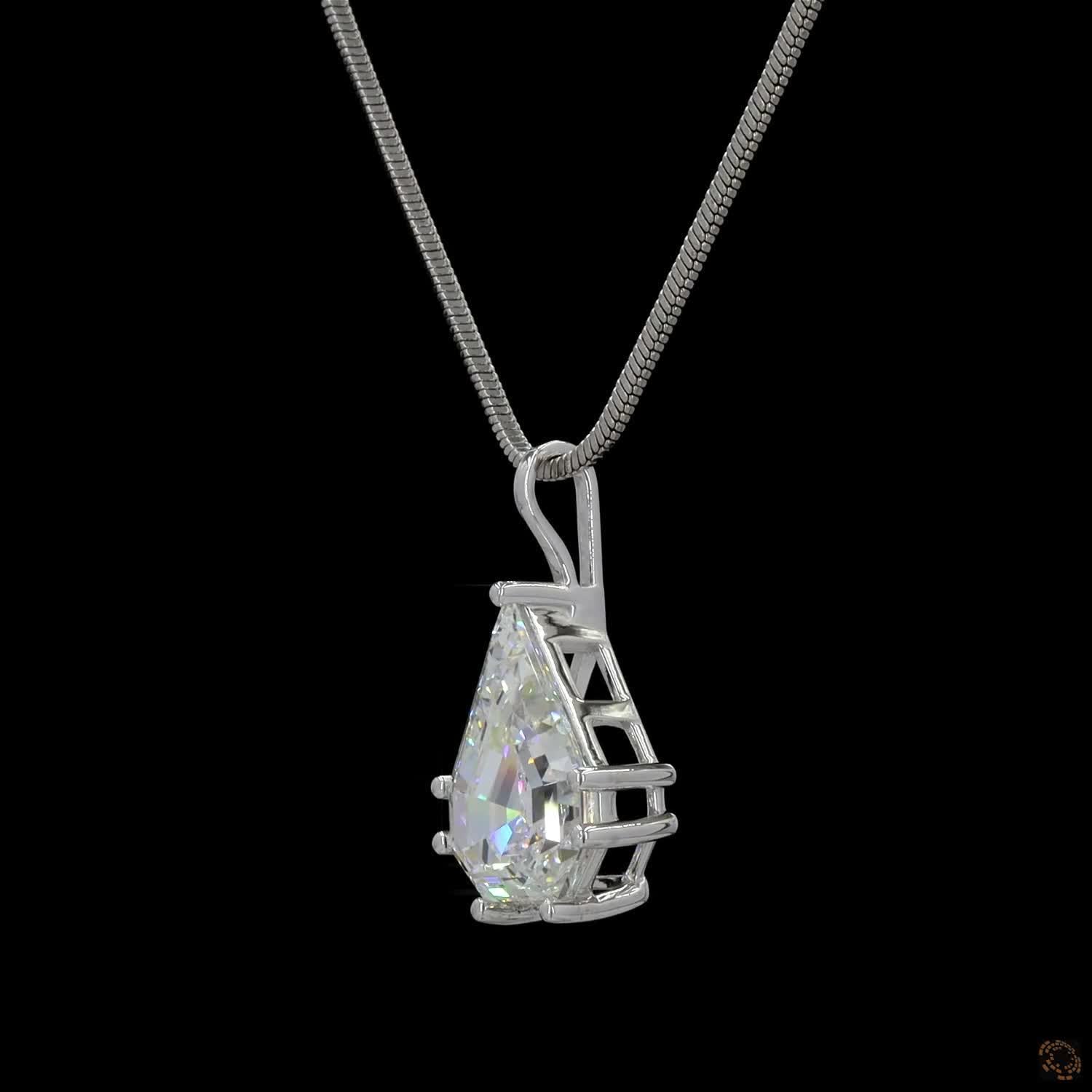 5.06 Ct Shield Cut Lab Grown Diamond Pendant Necklace | Large Shield Shape Solitaire Pendant | Modern Luxury Fine Jewelry