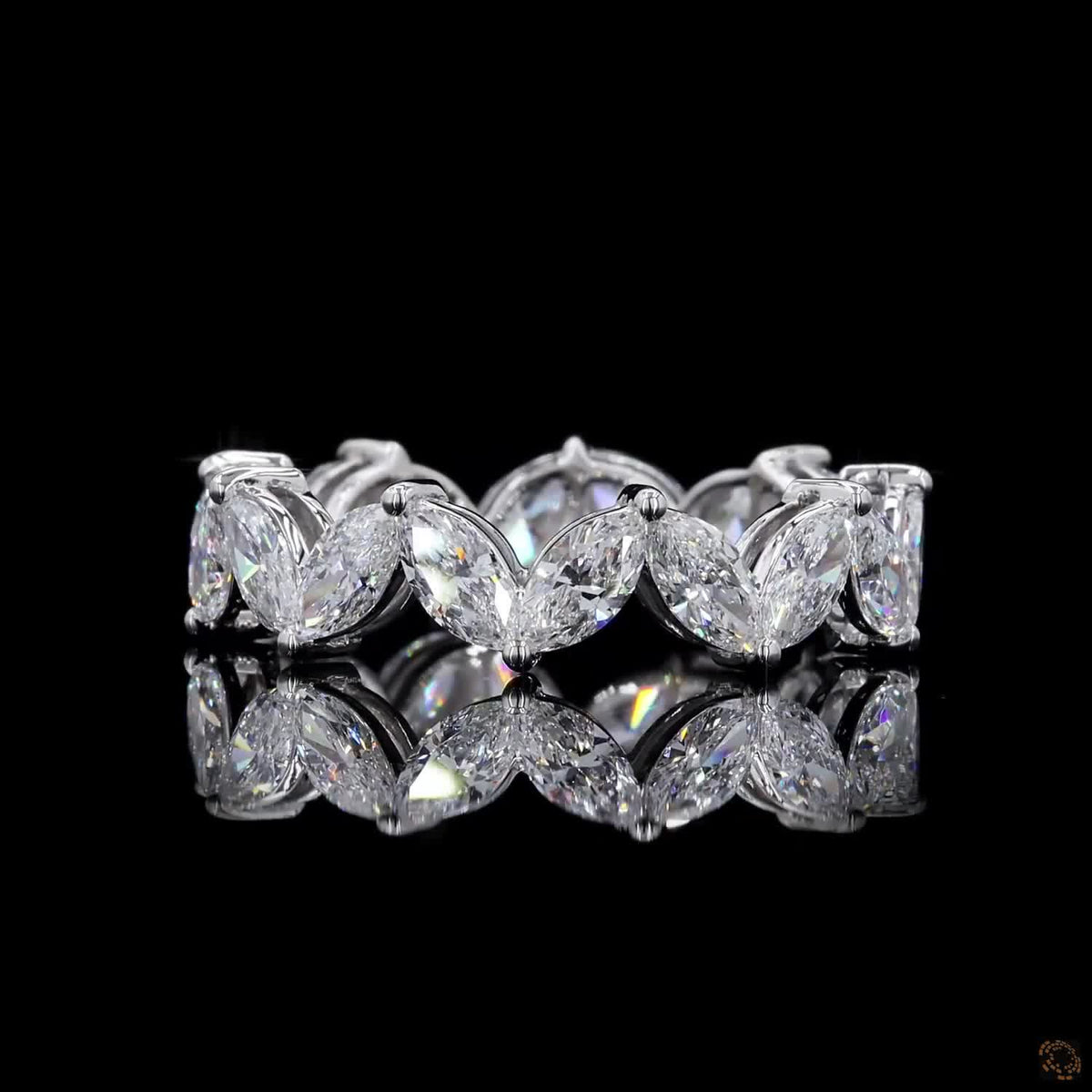 2.64 Ct Marquise-Cut Diamond Eternity Band in White Gold