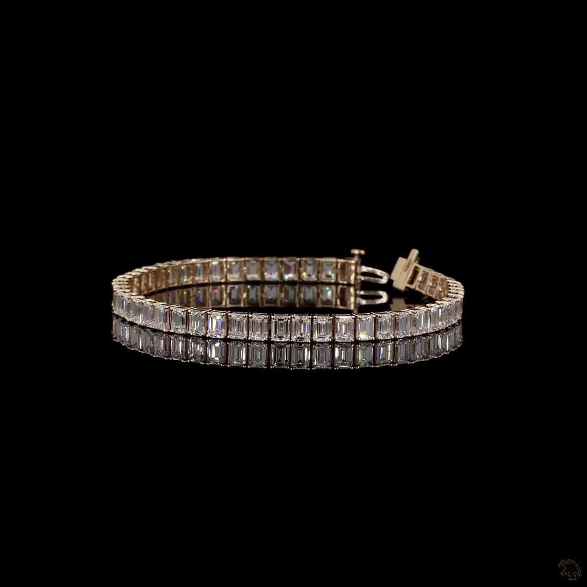 15.27 Ct Emerald Cut Diamond Tennis Bracelet in 14K Yellow Gold