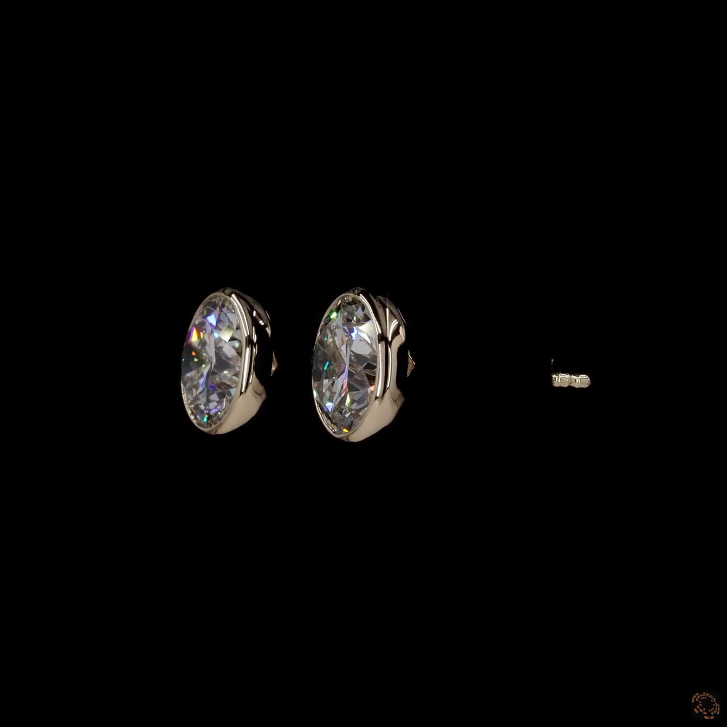 4.02 Ct 14K Yellow GOLD Round Shape Studs Earring