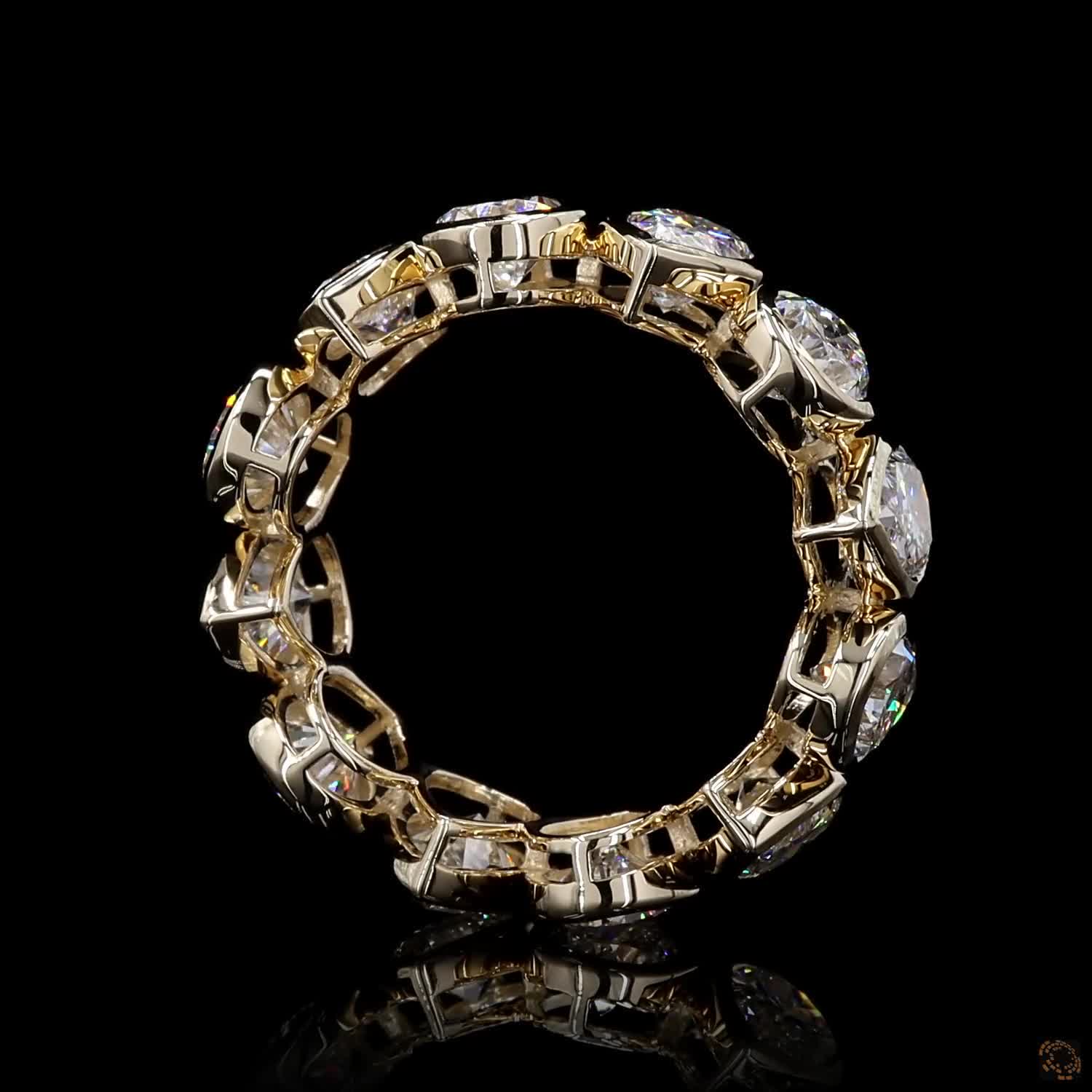 7.89 CT 14K Gold Pear Cut Diamond Eternity Band Ring | Luxury Teardrop Diamond Wedding & Anniversary Ring